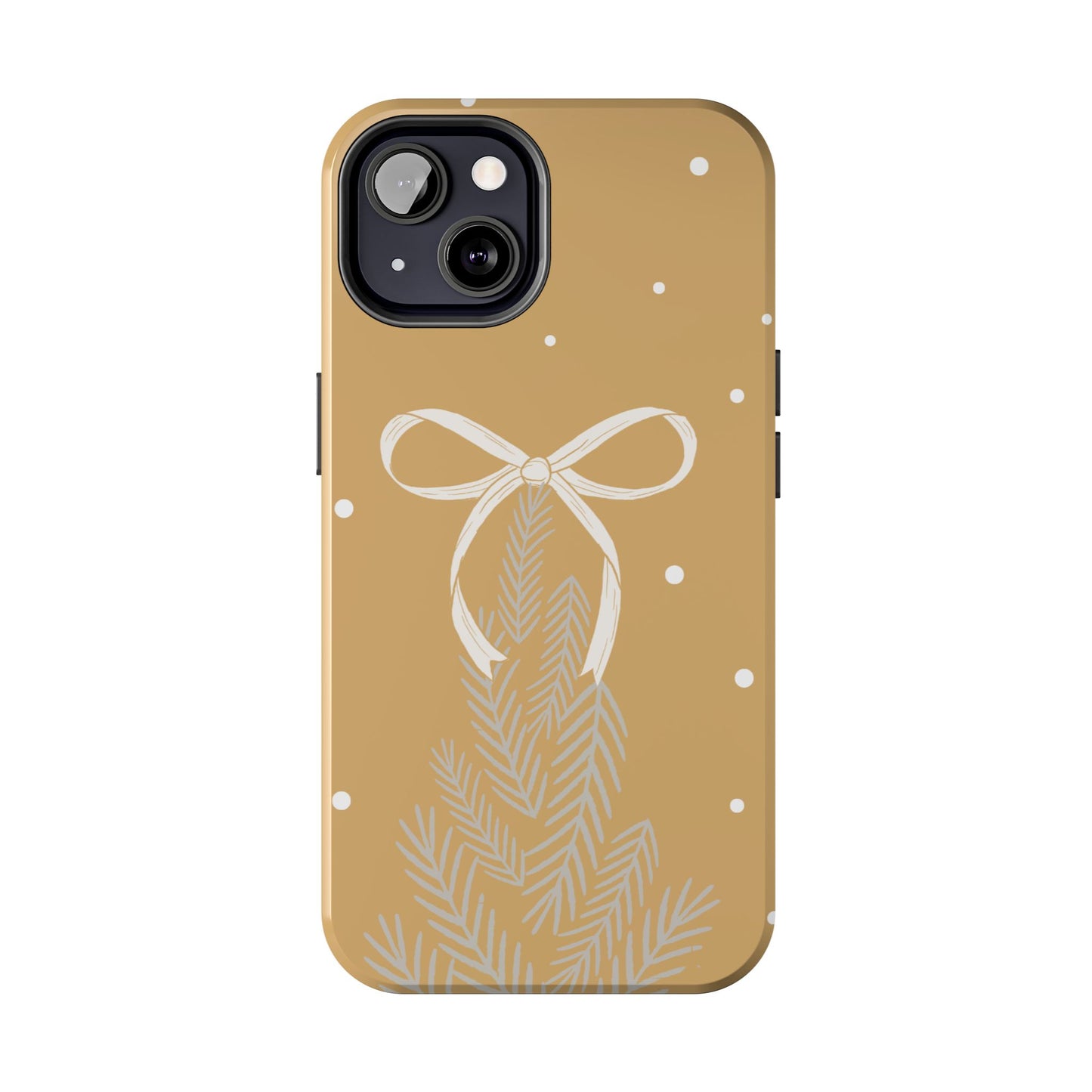 Winter Ribbon Pine Tough Phone Case — Festive Holiday Protective iPhone Cover