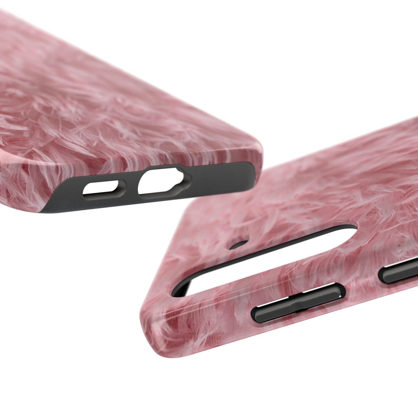 Pink Faux Fur Tough Phone Case — Plush Protective iPhone Cover