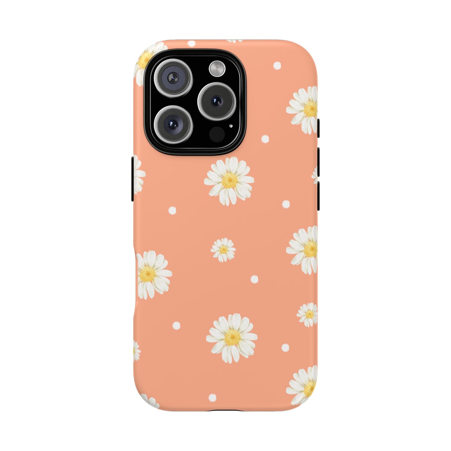 Peach Daisy Phone Case — Floral Tough Protective Cover