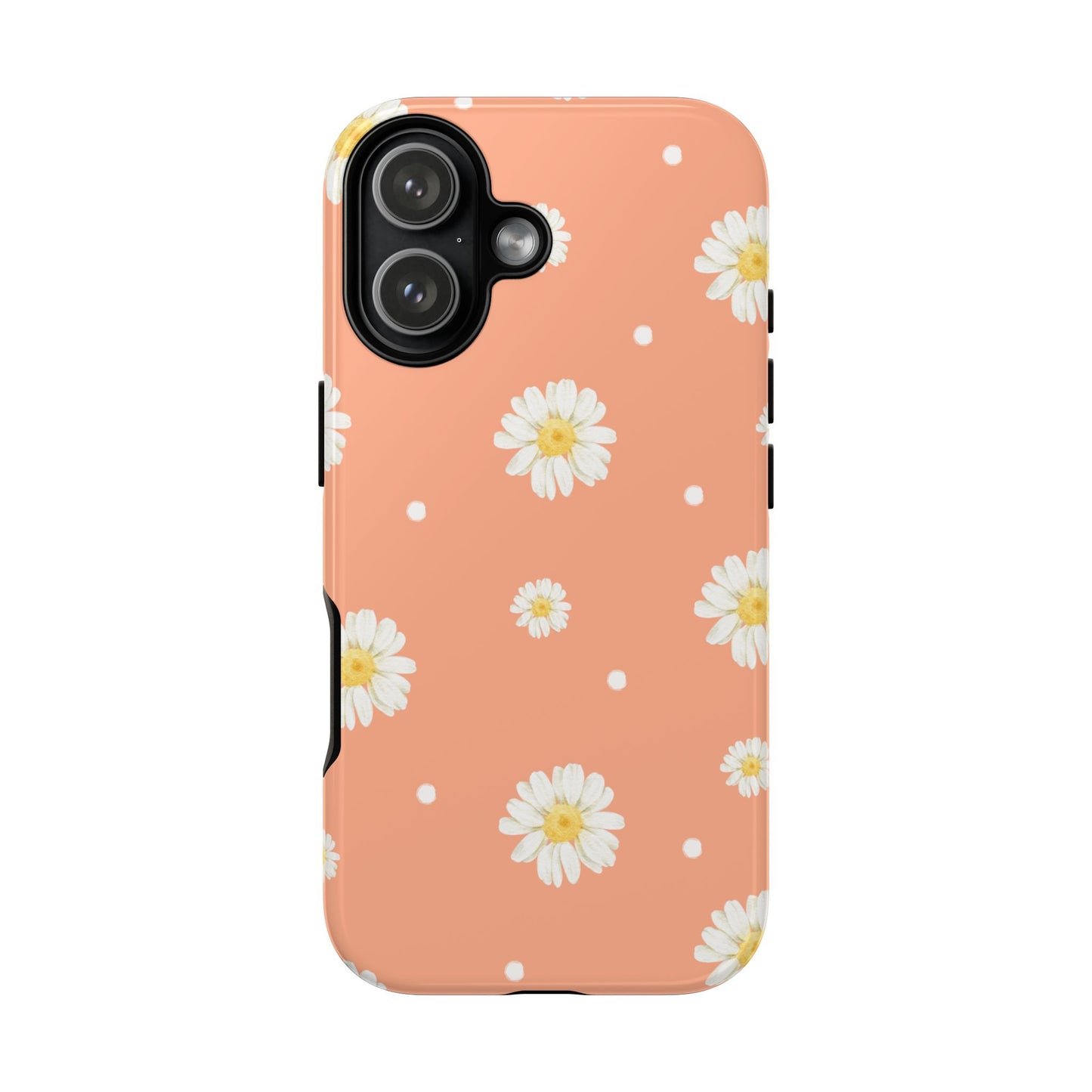 Peach Daisy Phone Case — Floral Tough Protective Cover
