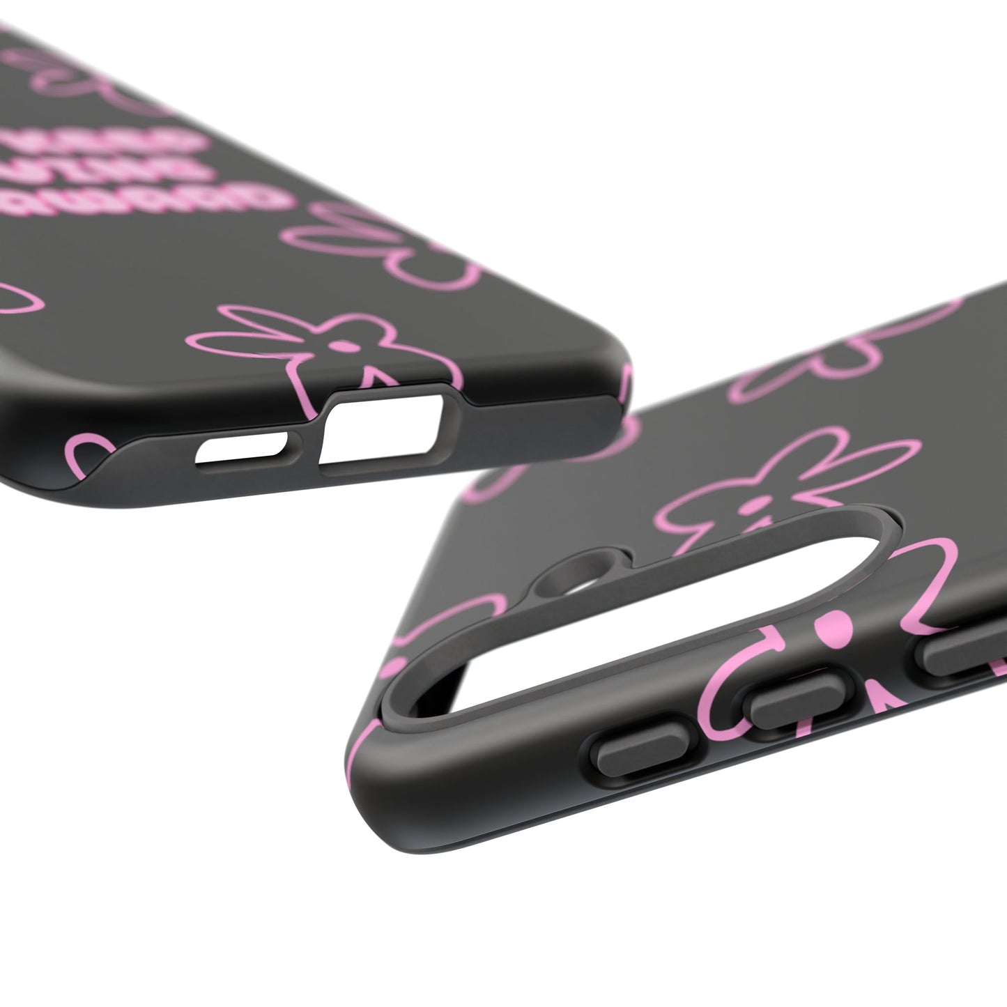 Phone Case — "Just Keep Moving Forward" Pink Floral Tough Case
