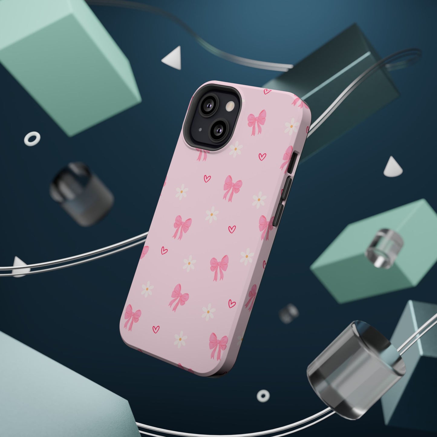 Pink Bow Pattern Magnetic Impact Phone Case