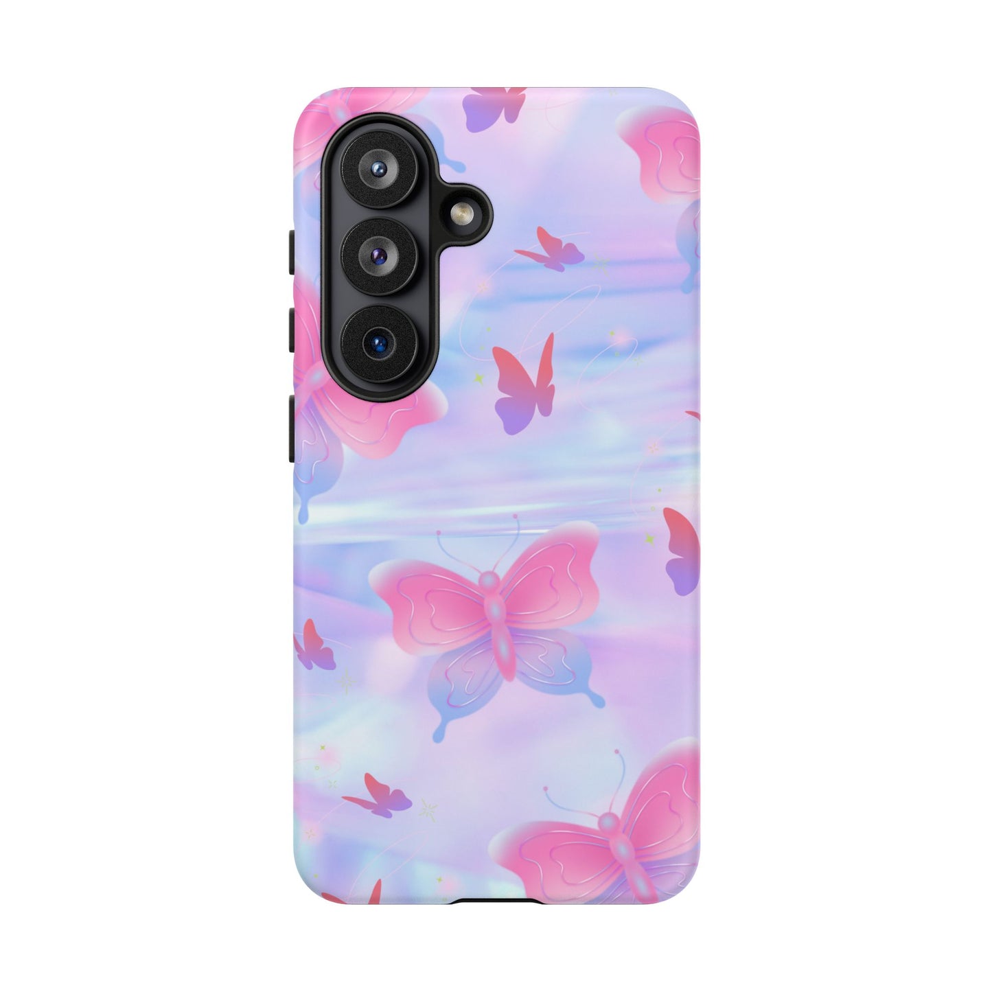 Butterfly Pastel Tough Phone Case — Pink & Lavender Protective Cover