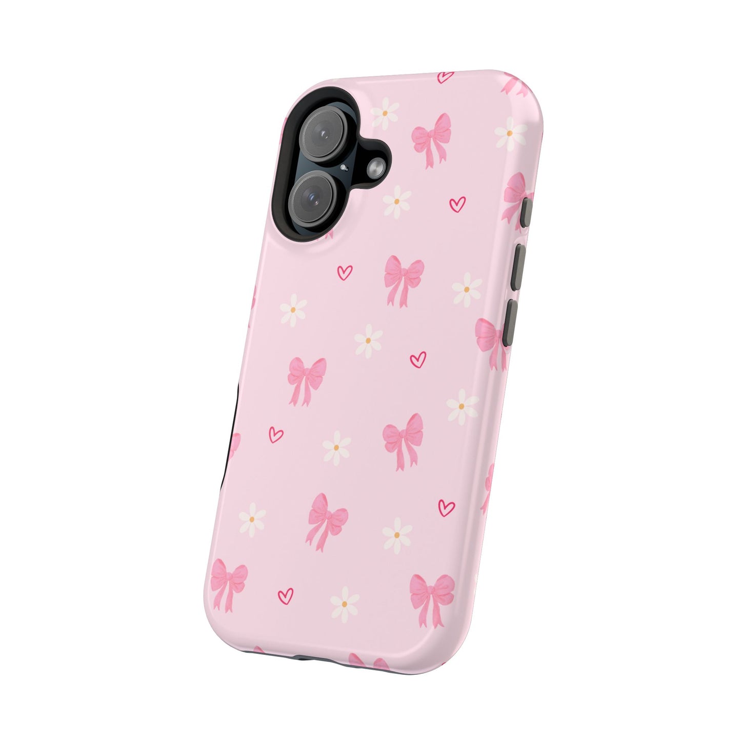 Pink Bow Pattern Magnetic Impact Phone Case