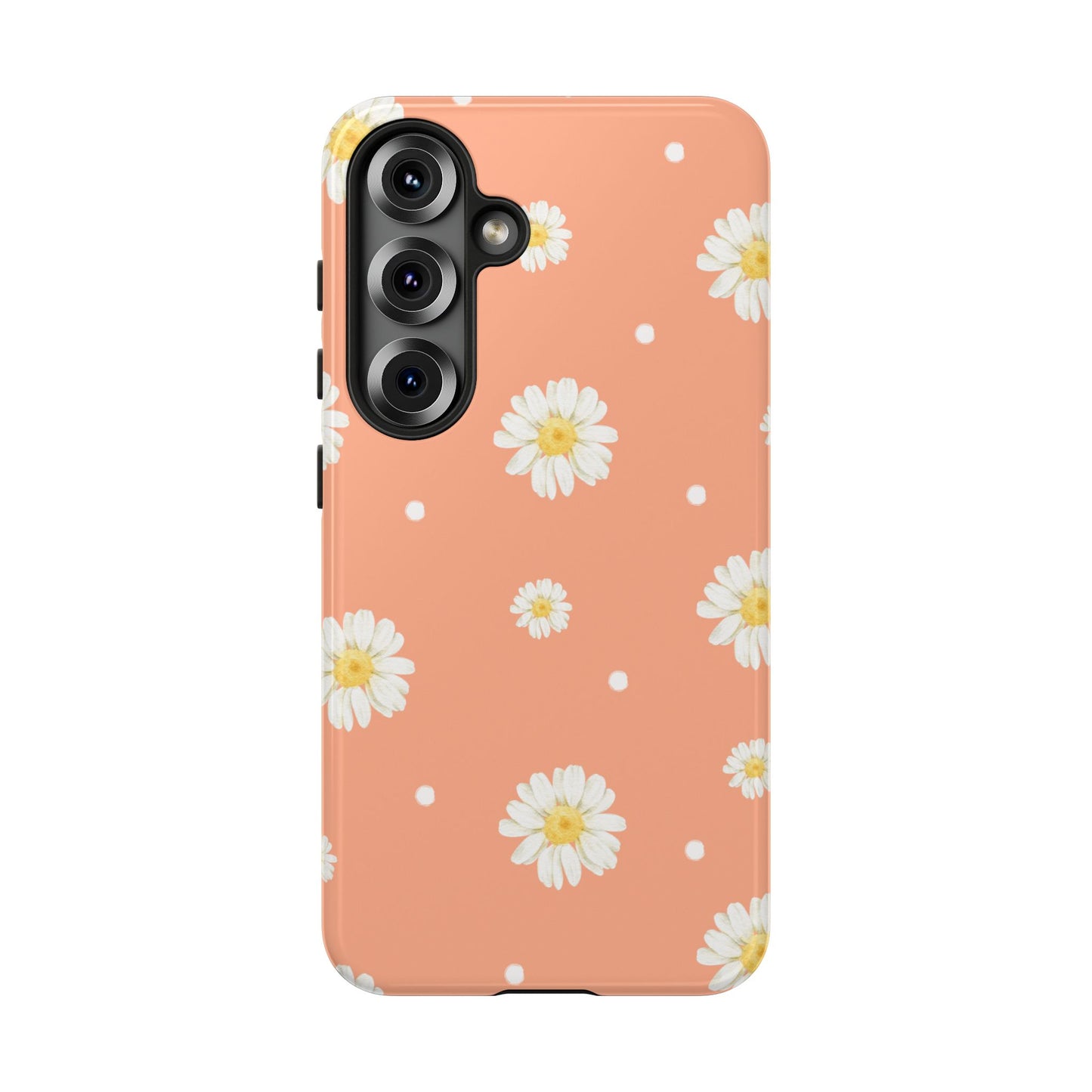 Peach Daisy Phone Case — Floral Tough Protective Cover