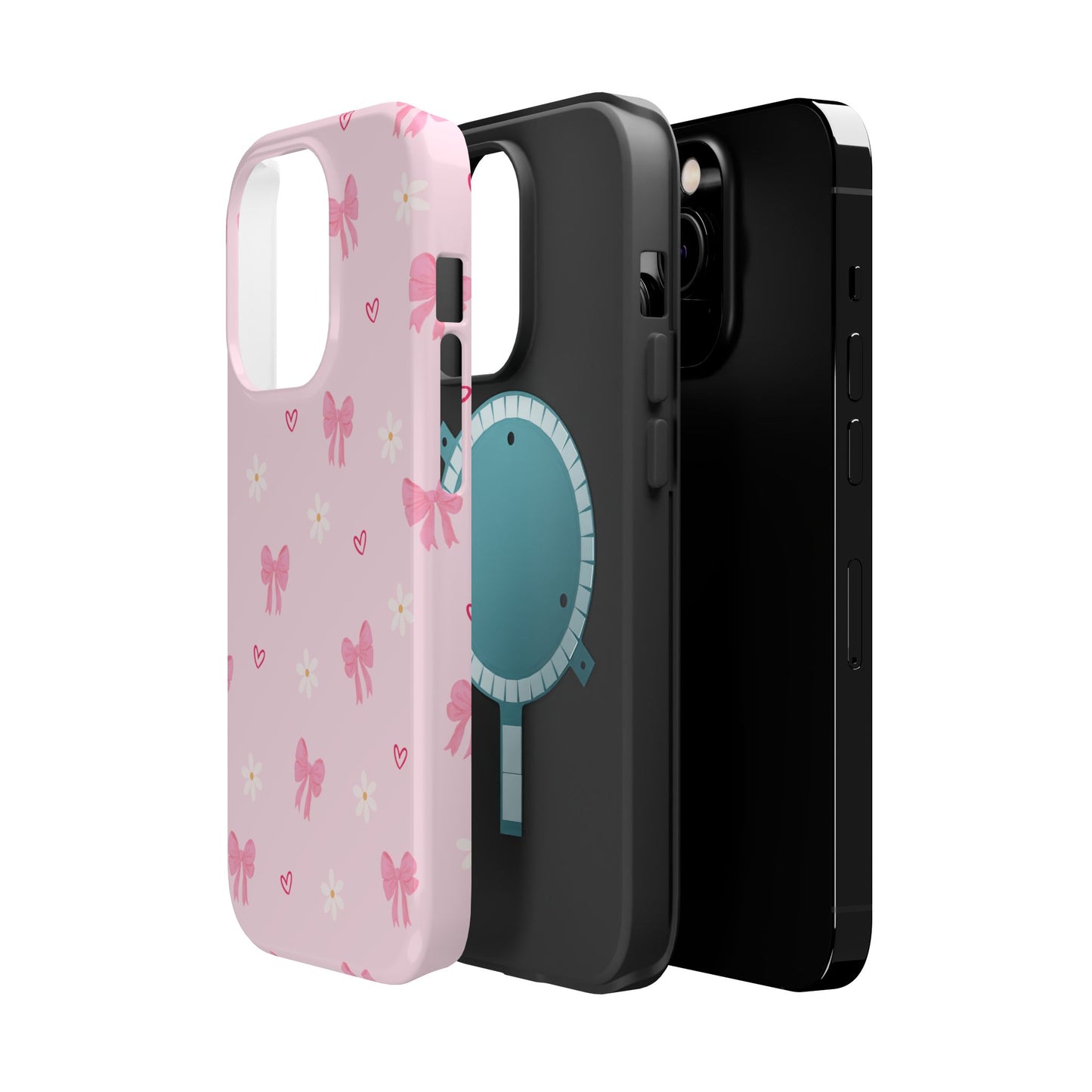 Pink Bow Pattern Magnetic Impact Phone Case