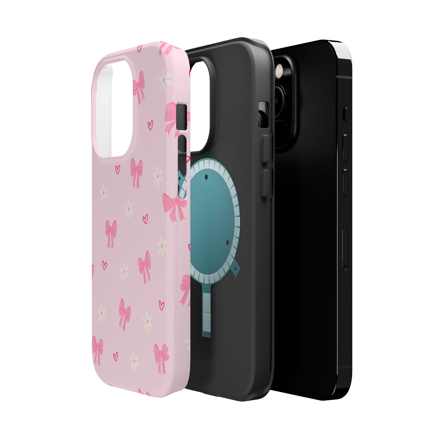 Pink Bow Pattern Magnetic Impact Phone Case