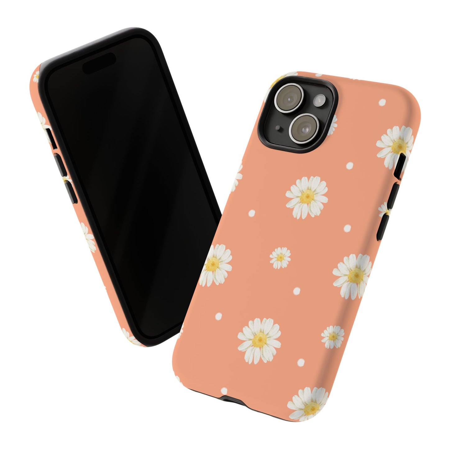 Peach Daisy Phone Case — Floral Tough Protective Cover