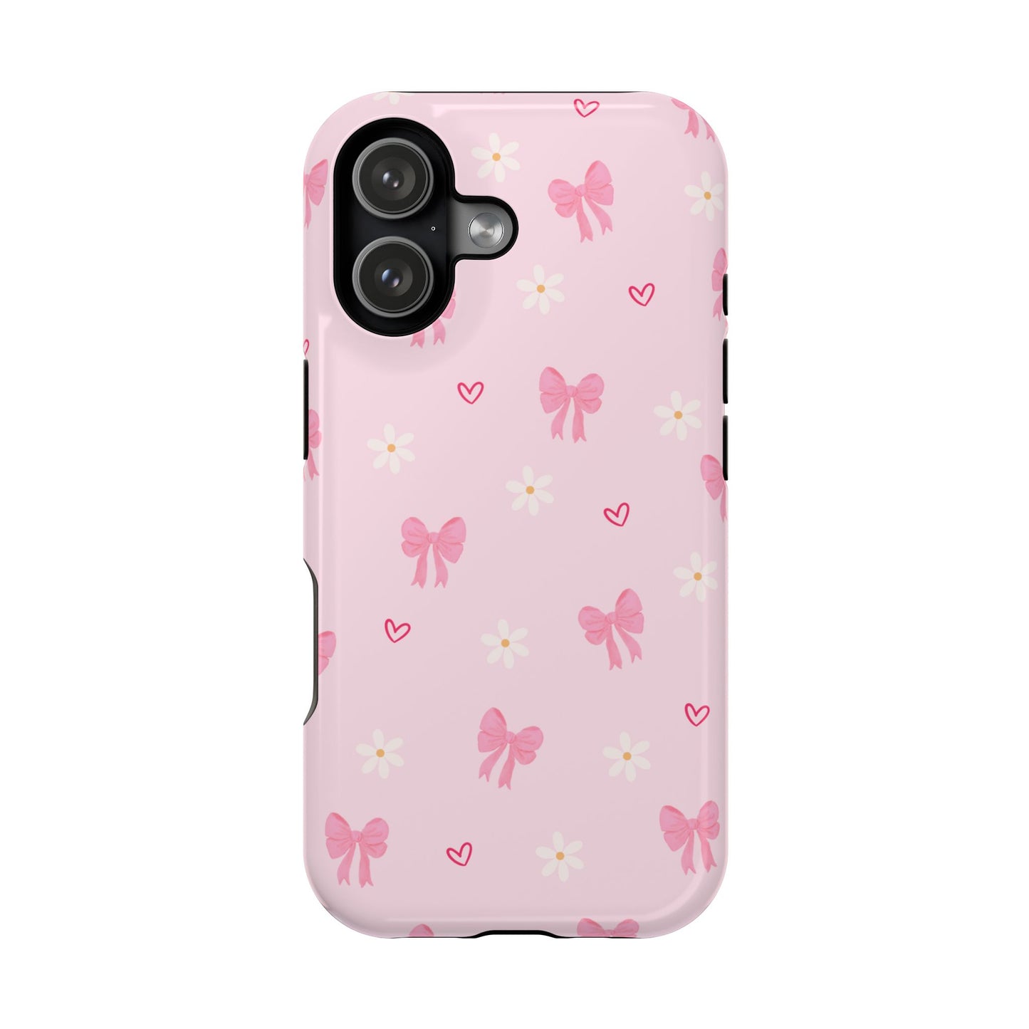Pink Bow Pattern Magnetic Impact Phone Case