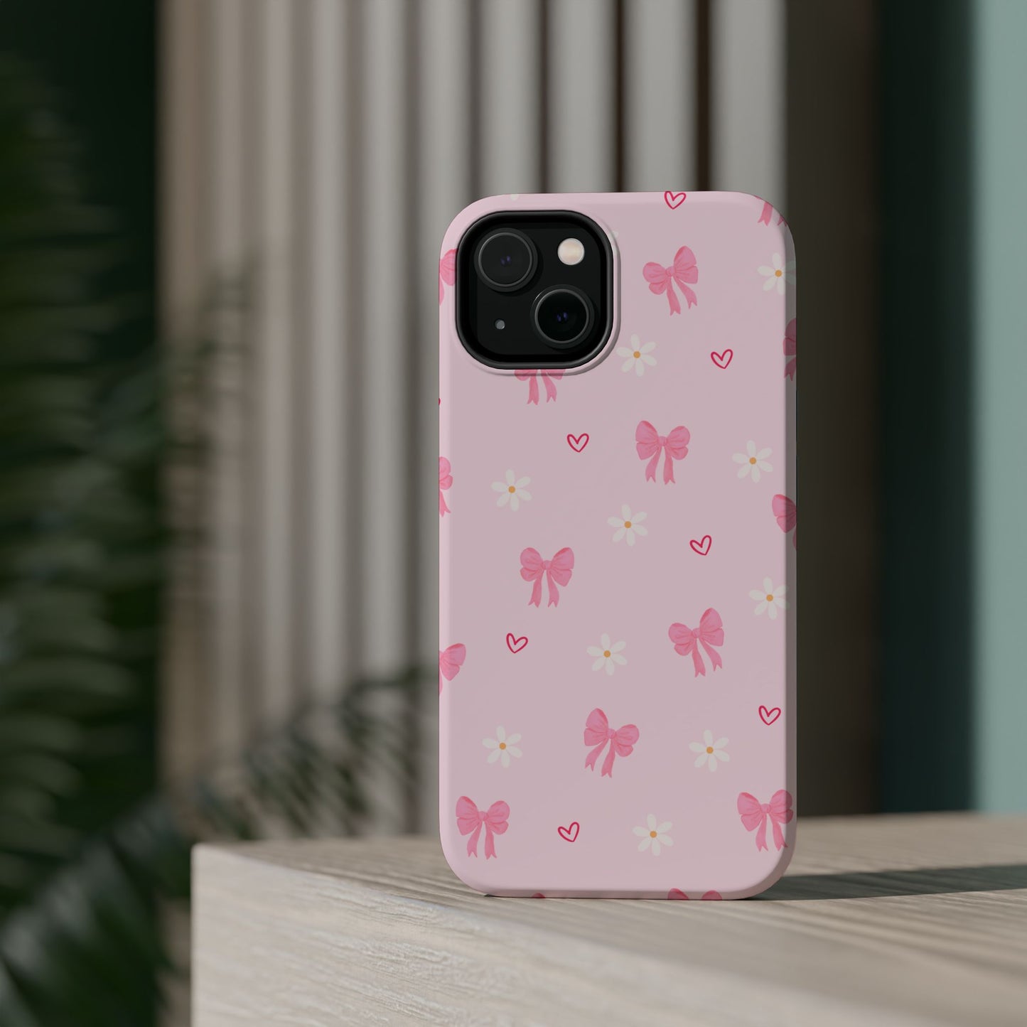 Pink Bow Pattern Magnetic Impact Phone Case