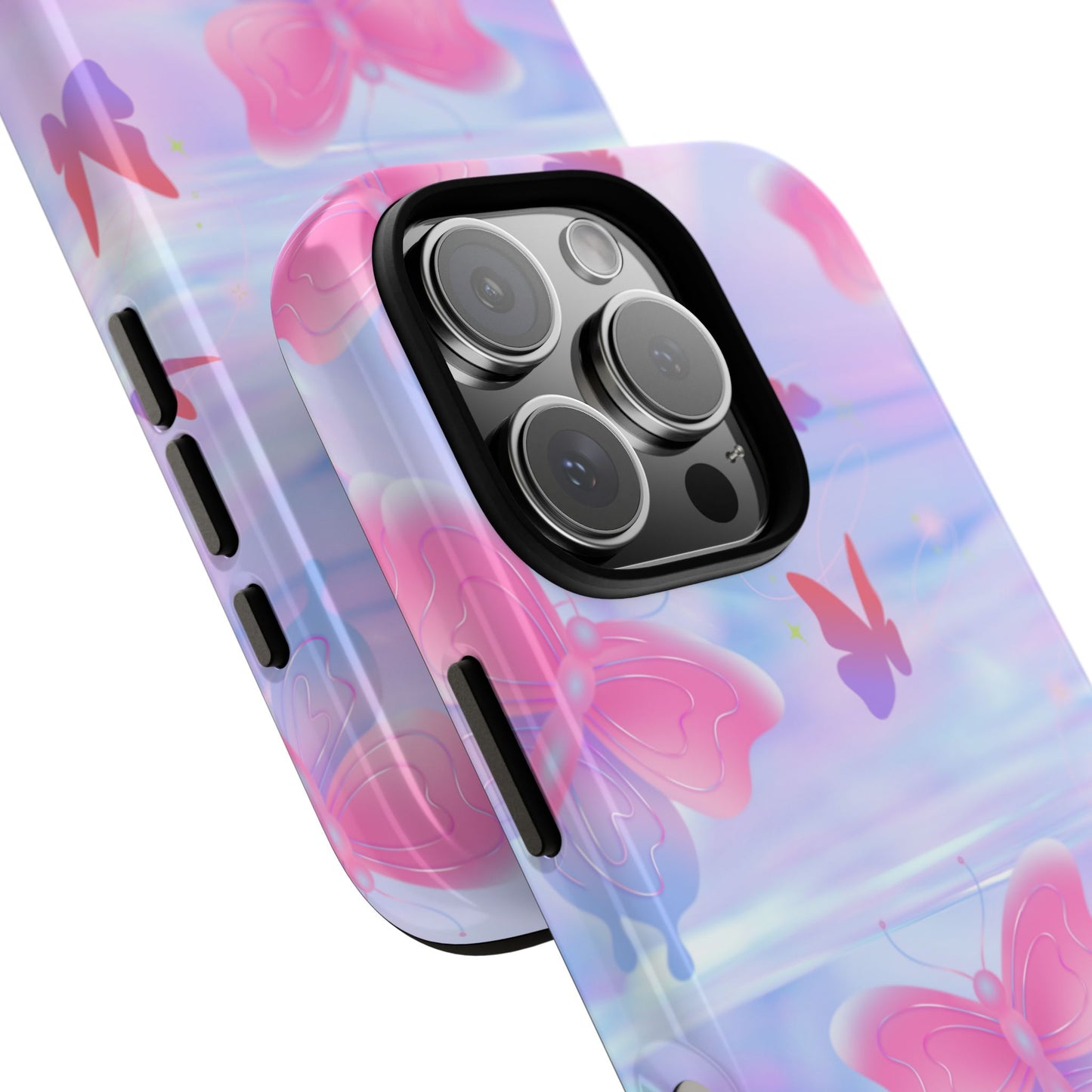 Butterfly Pastel Tough Phone Case — Pink & Lavender Protective Cover