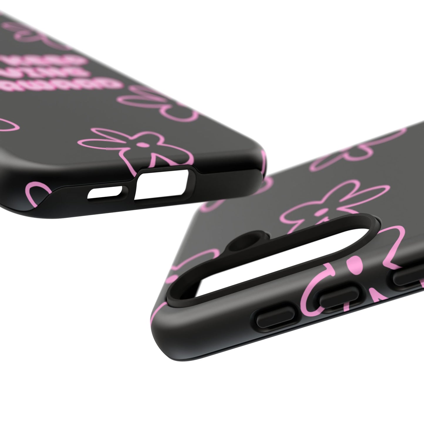 Phone Case — "Just Keep Moving Forward" Pink Floral Tough Case