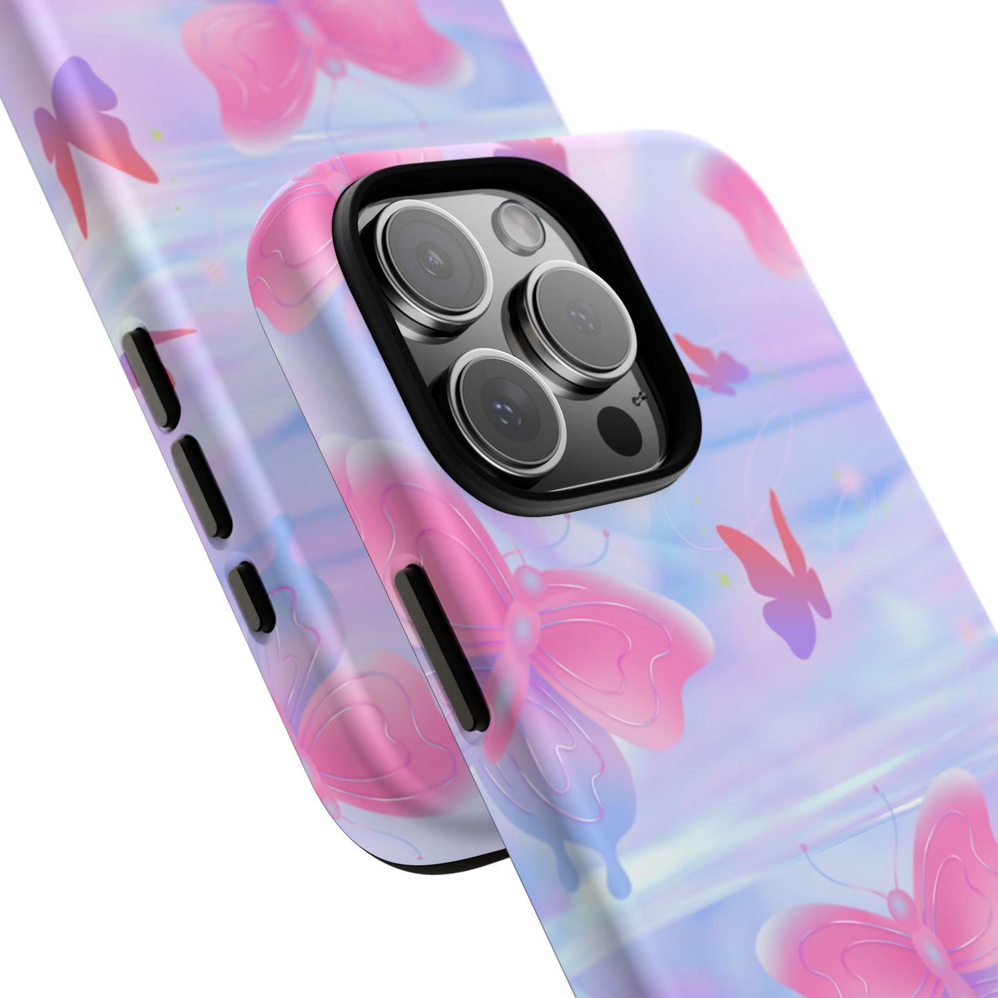 Butterfly Pastel Tough Phone Case — Pink & Lavender Protective Cover