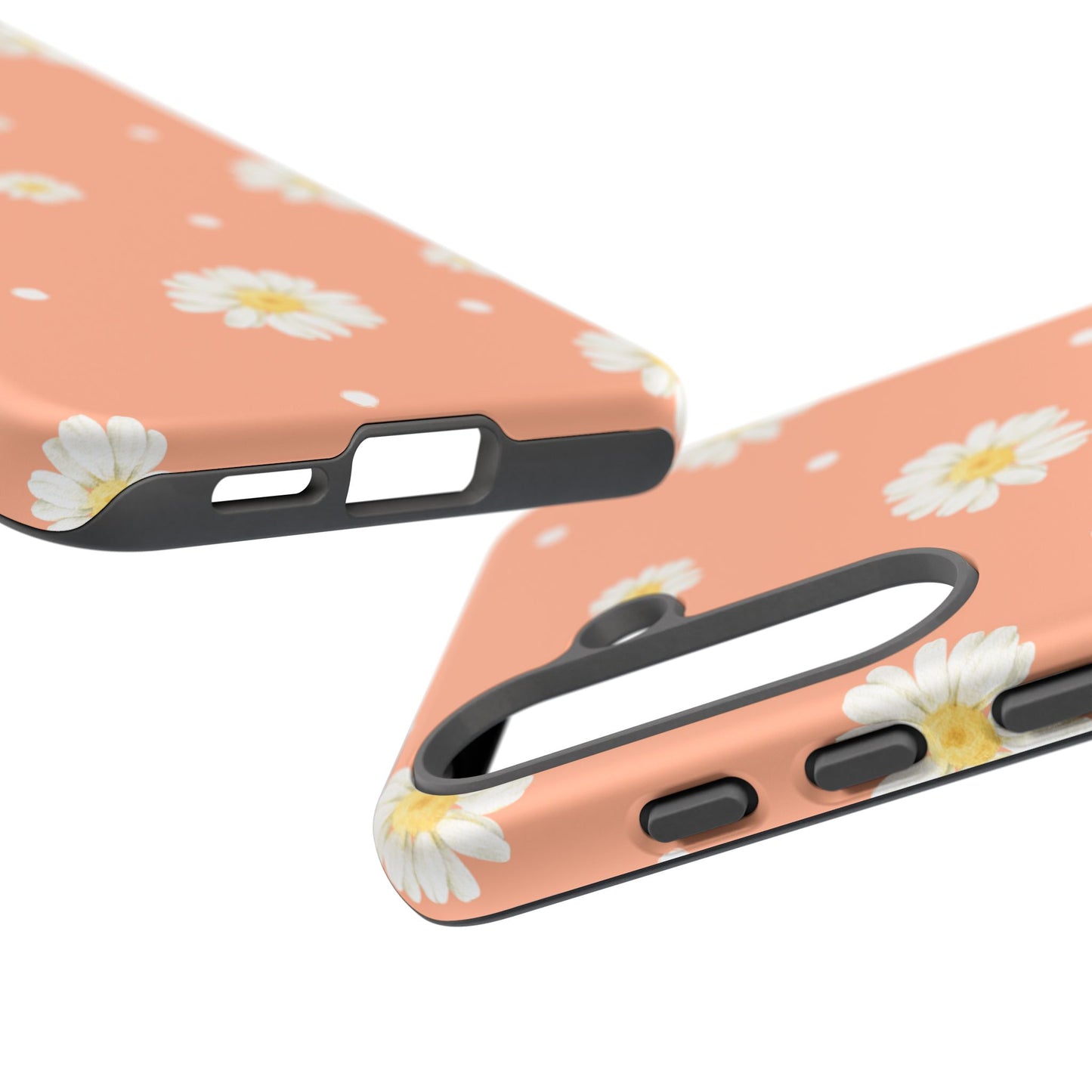 Peach Daisy Phone Case — Floral Tough Protective Cover