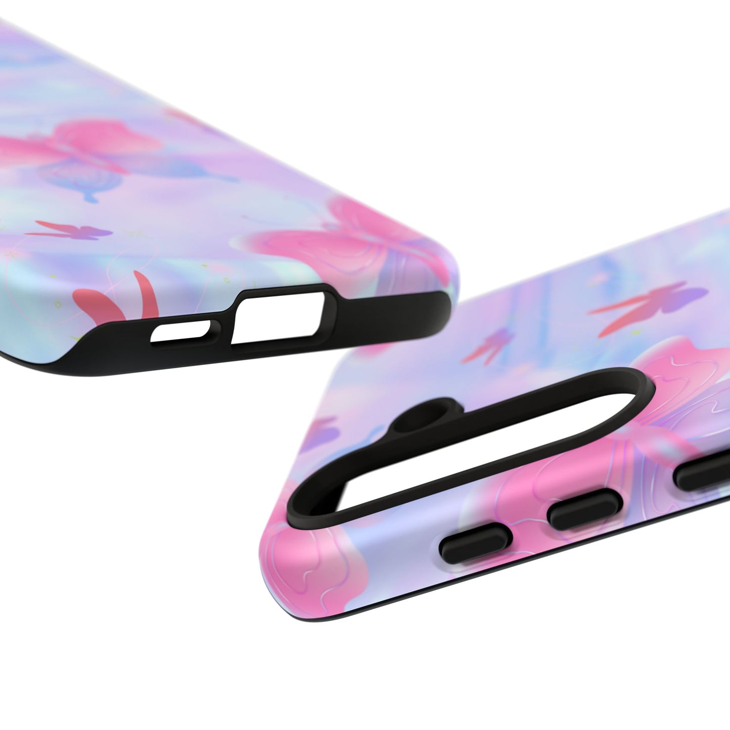 Butterfly Pastel Tough Phone Case — Pink & Lavender Protective Cover