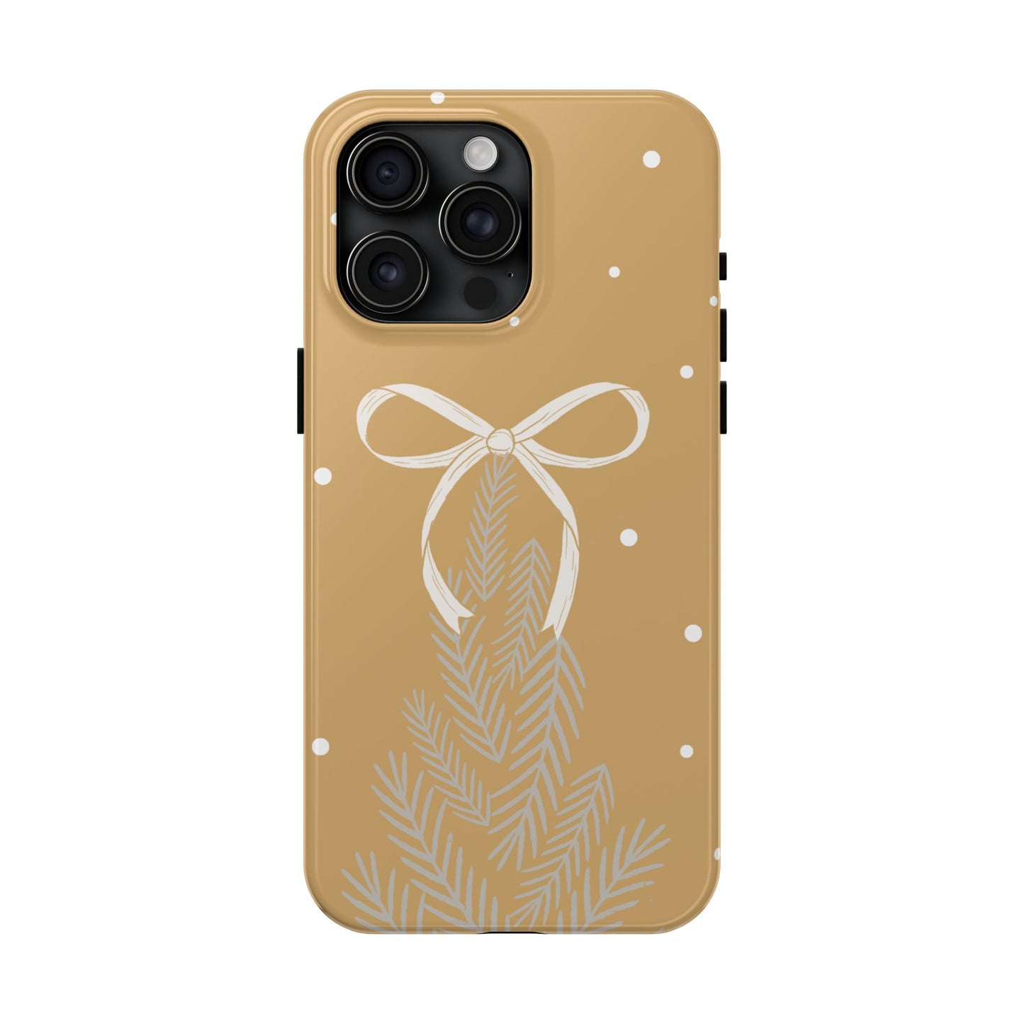Winter Ribbon Pine Tough Phone Case — Festive Holiday Protective iPhone Cover