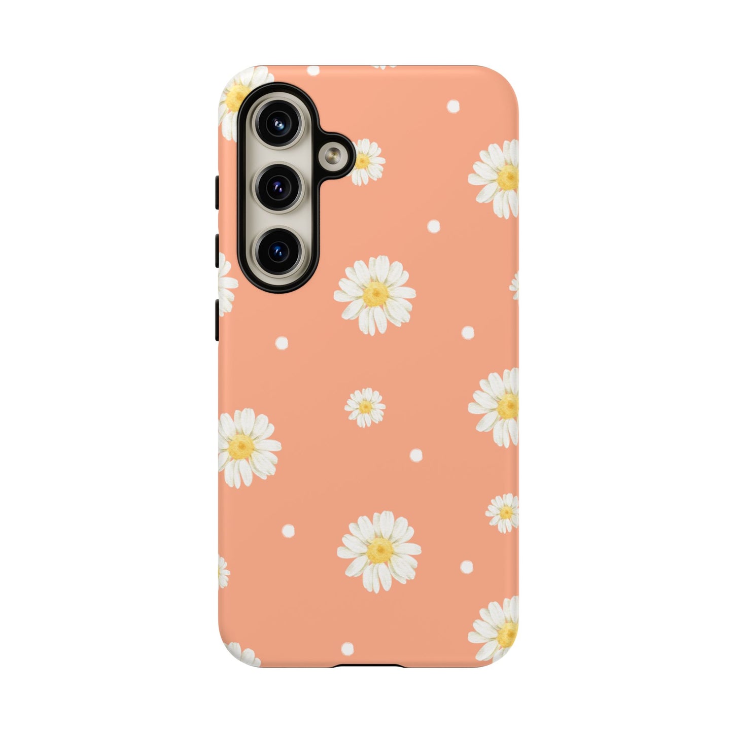 Peach Daisy Phone Case — Floral Tough Protective Cover