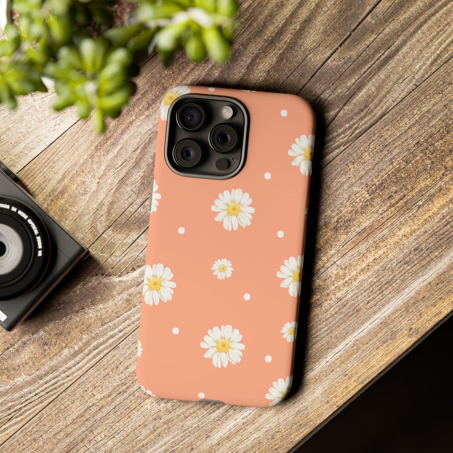Peach Daisy Phone Case — Floral Tough Protective Cover