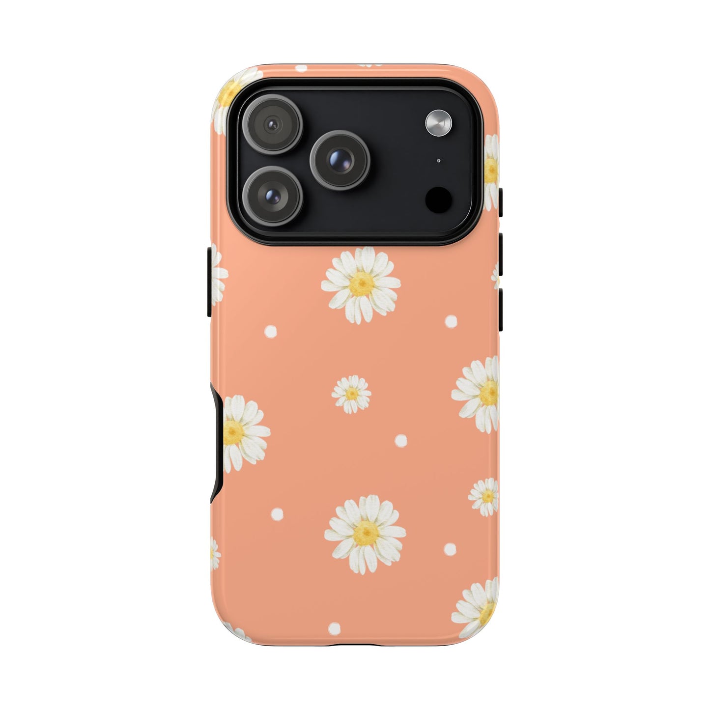 Peach Daisy Phone Case — Floral Tough Protective Cover