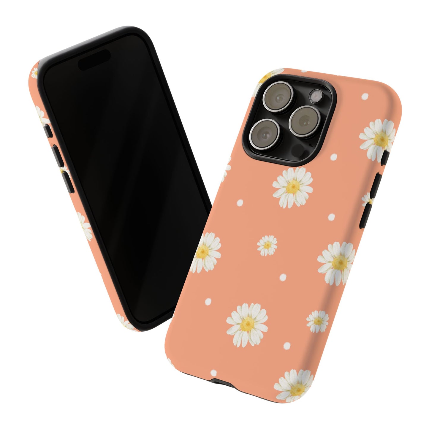 Peach Daisy Phone Case — Floral Tough Protective Cover