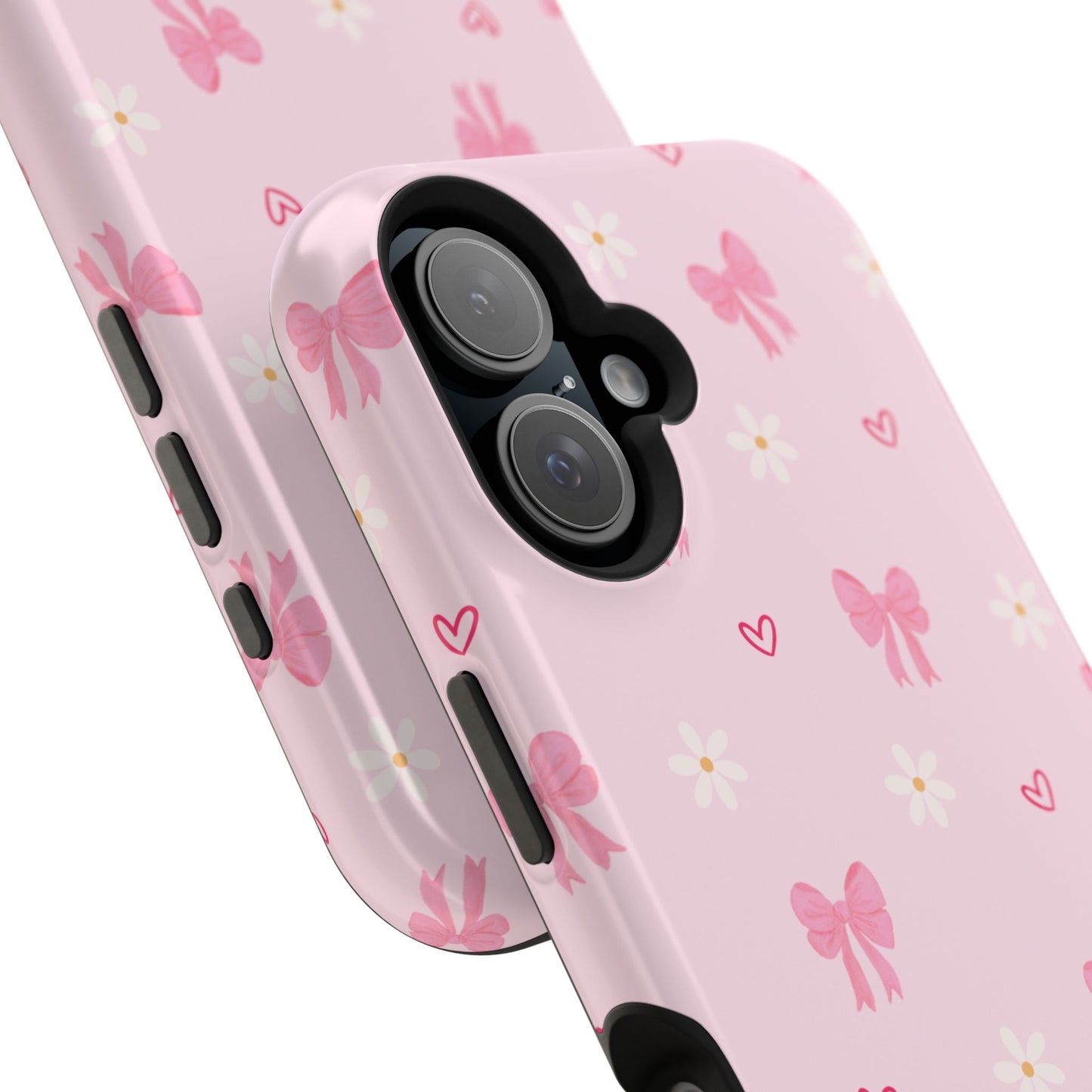 Pink Bow Pattern Magnetic Impact Phone Case