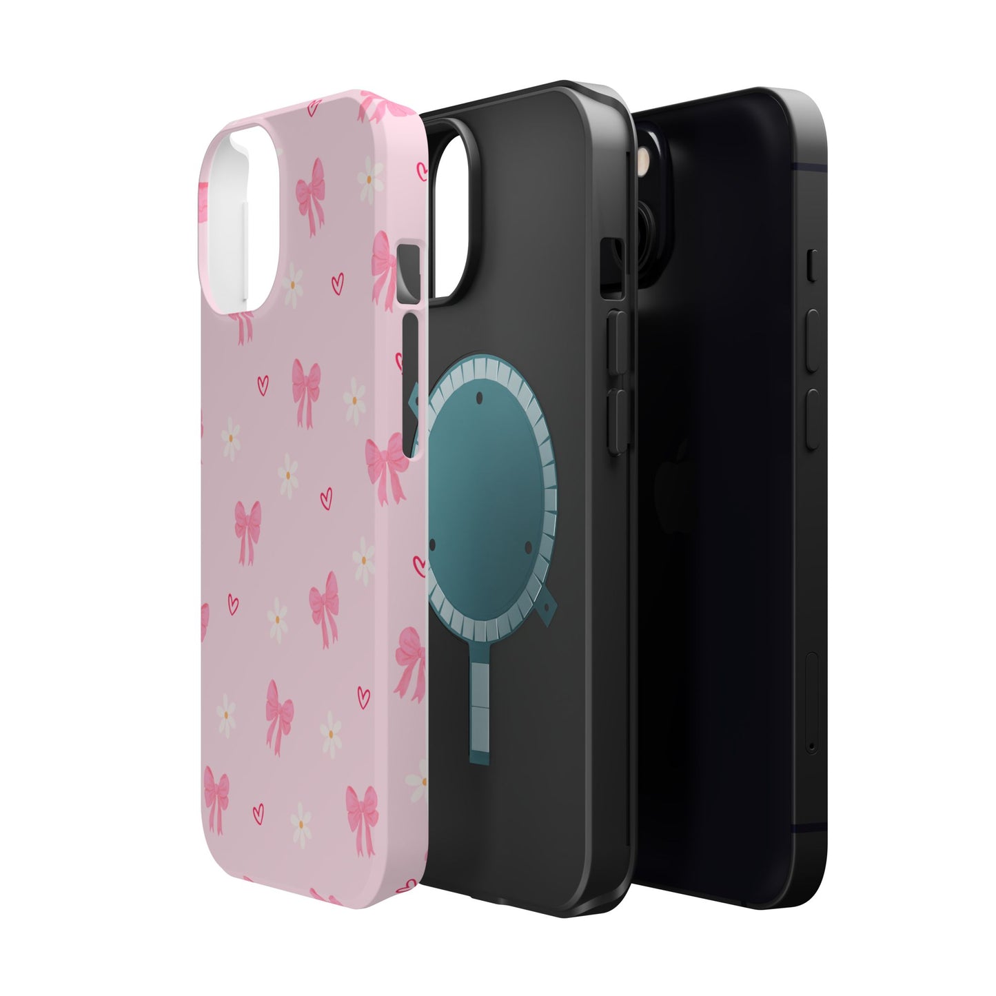 Pink Bow Pattern Magnetic Impact Phone Case