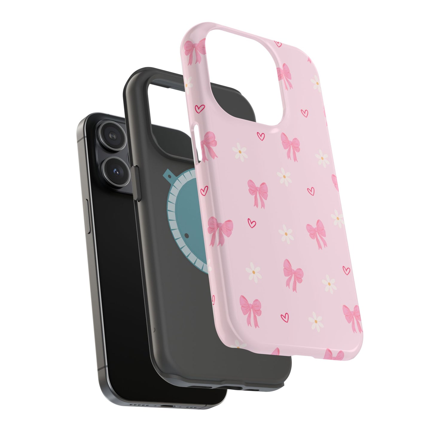 Pink Bow Pattern Magnetic Impact Phone Case