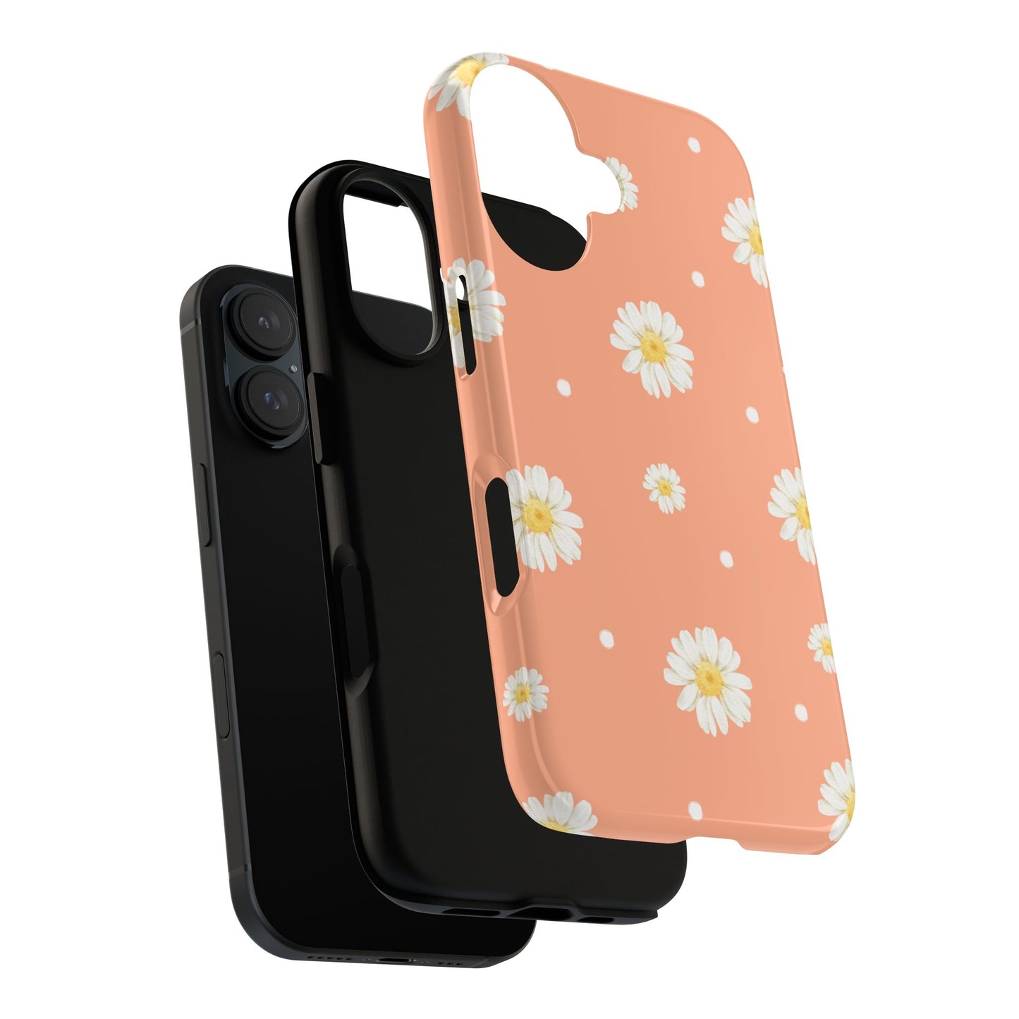 Peach Daisy Phone Case — Floral Tough Protective Cover