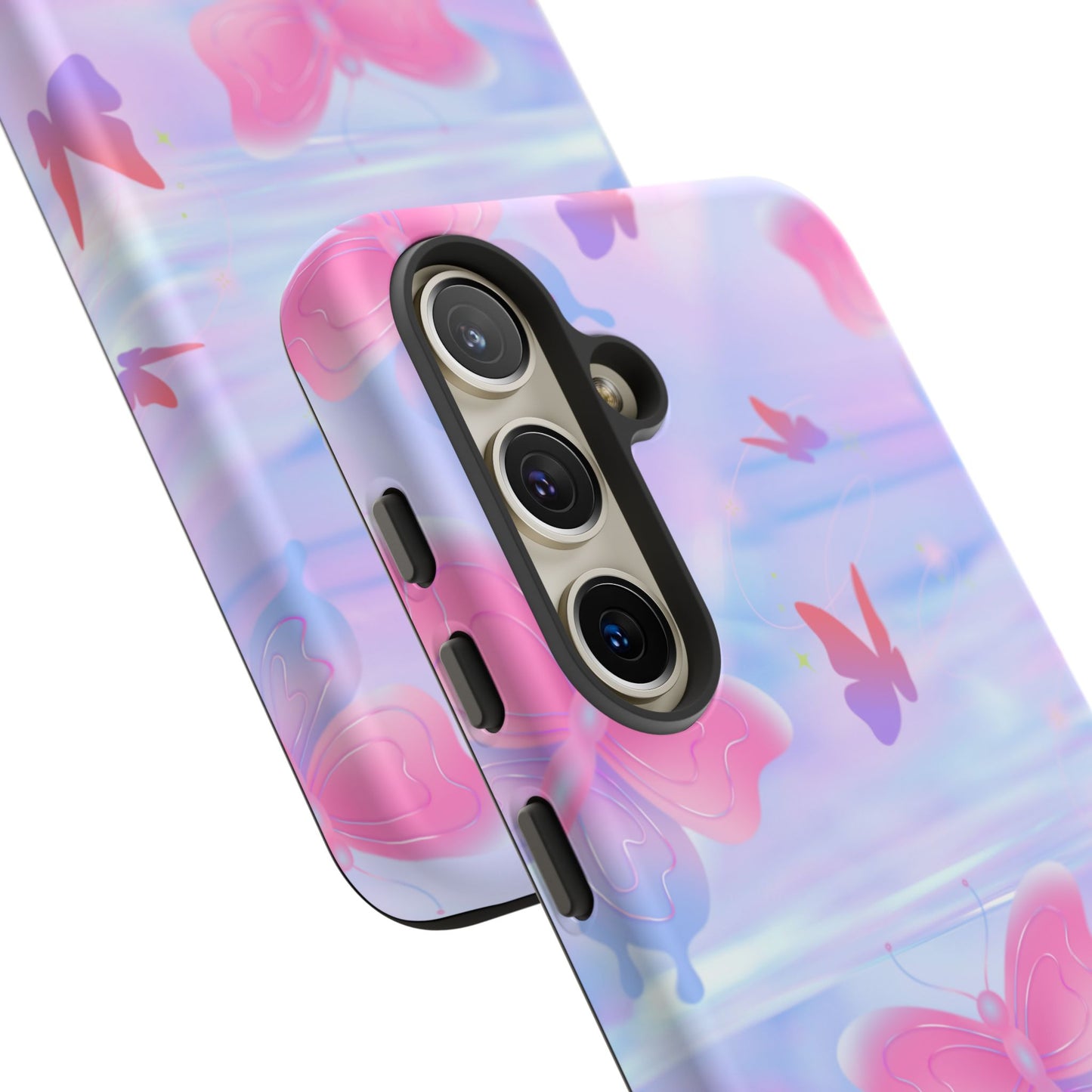 Butterfly Pastel Tough Phone Case — Pink & Lavender Protective Cover