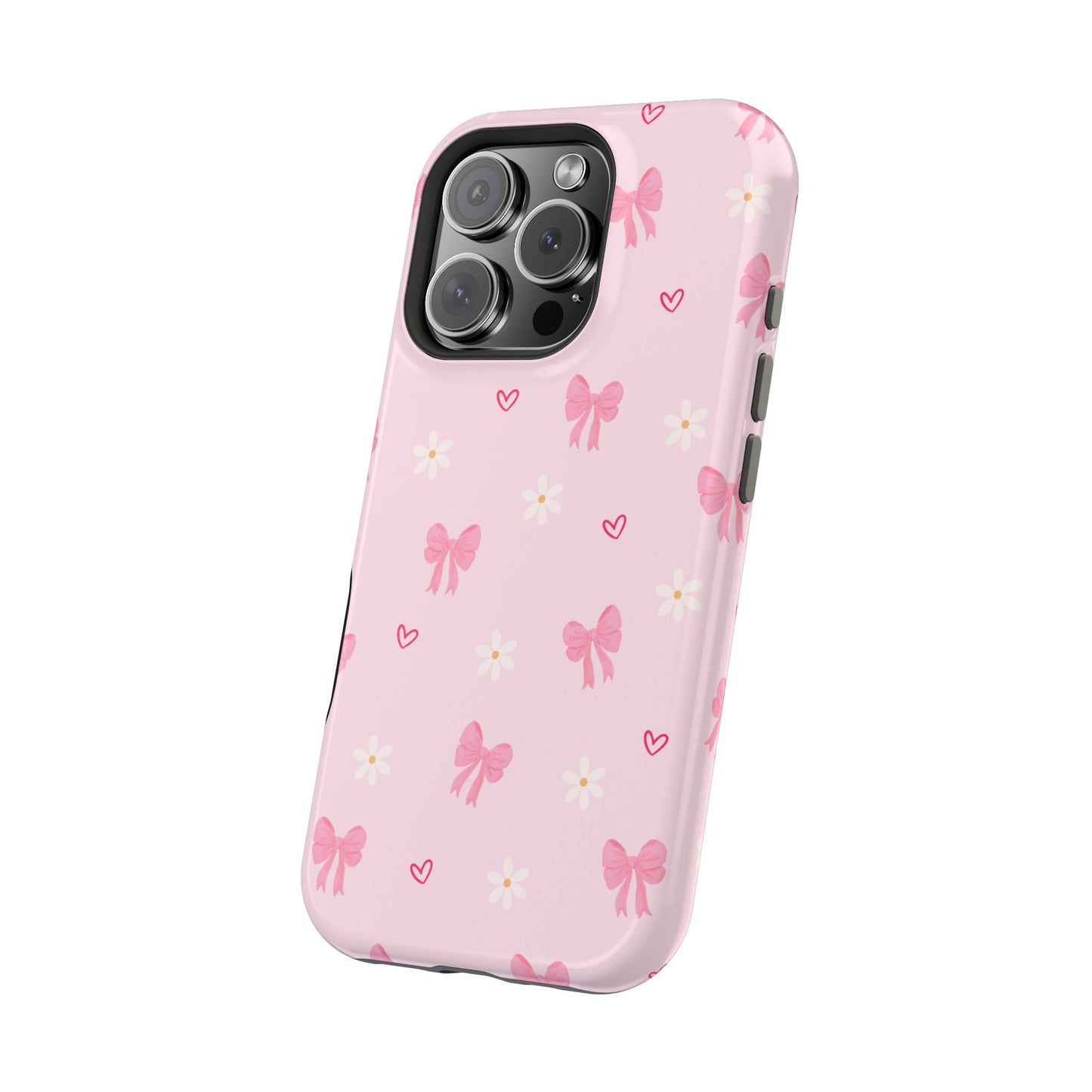 Pink Bow Pattern Magnetic Impact Phone Case