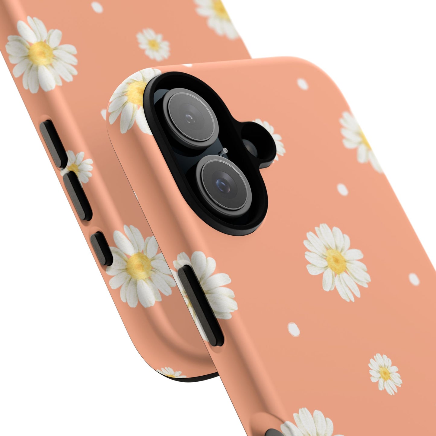 Peach Daisy Phone Case — Floral Tough Protective Cover