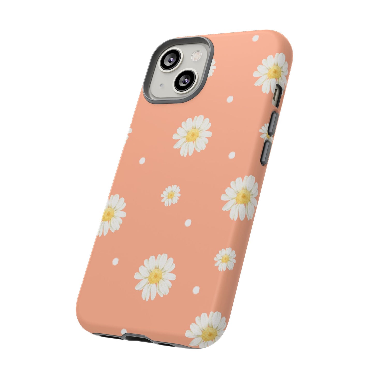 Peach Daisy Phone Case — Floral Tough Protective Cover