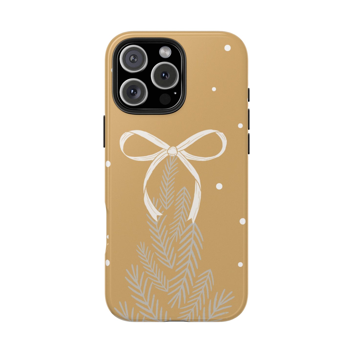Winter Ribbon Pine Tough Phone Case — Festive Holiday Protective iPhone Cover