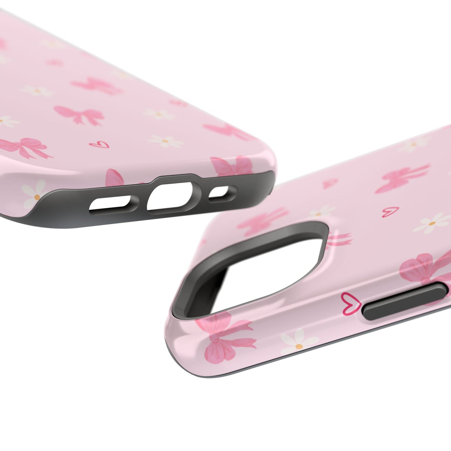 Pink Bow Pattern Magnetic Impact Phone Case