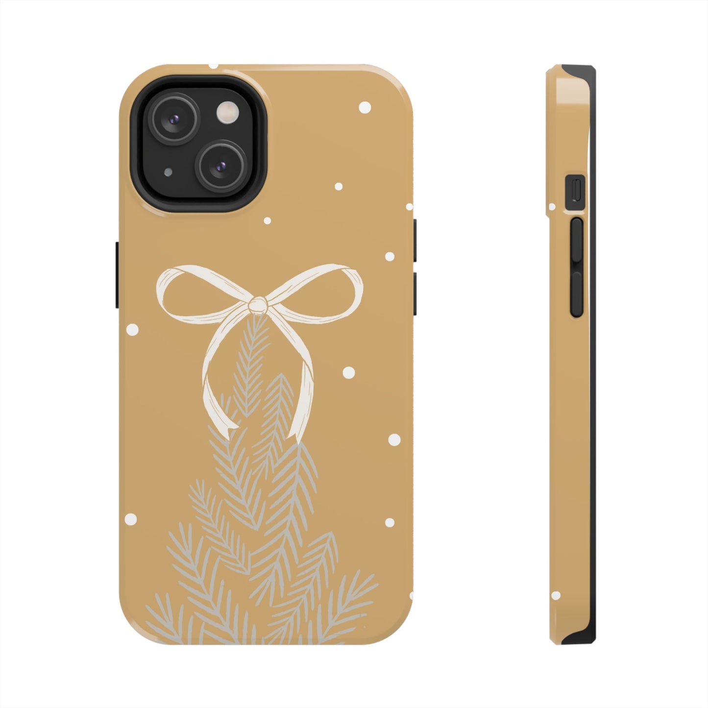 Winter Ribbon Pine Tough Phone Case — Festive Holiday Protective iPhone Cover