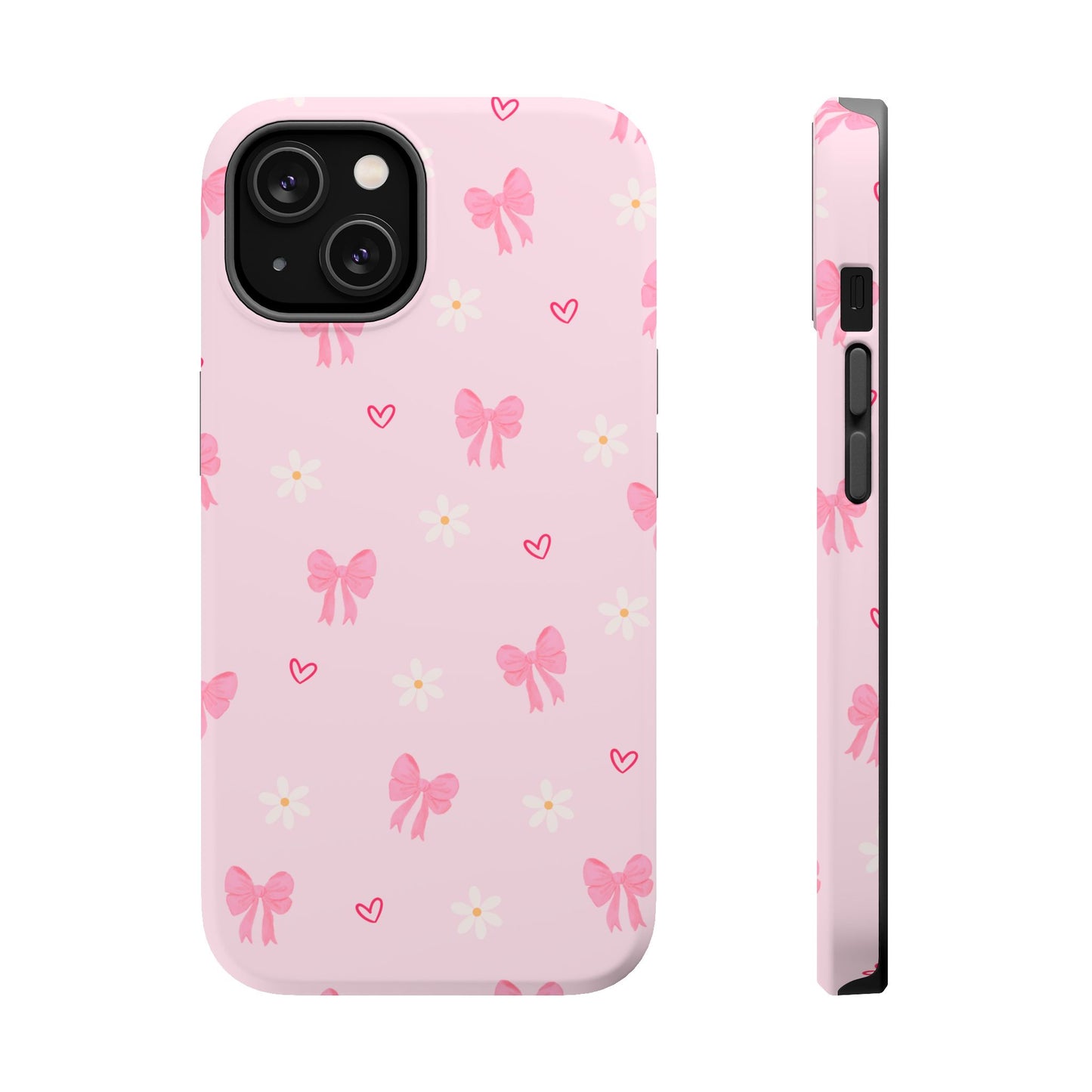Pink Bow Pattern Magnetic Impact Phone Case