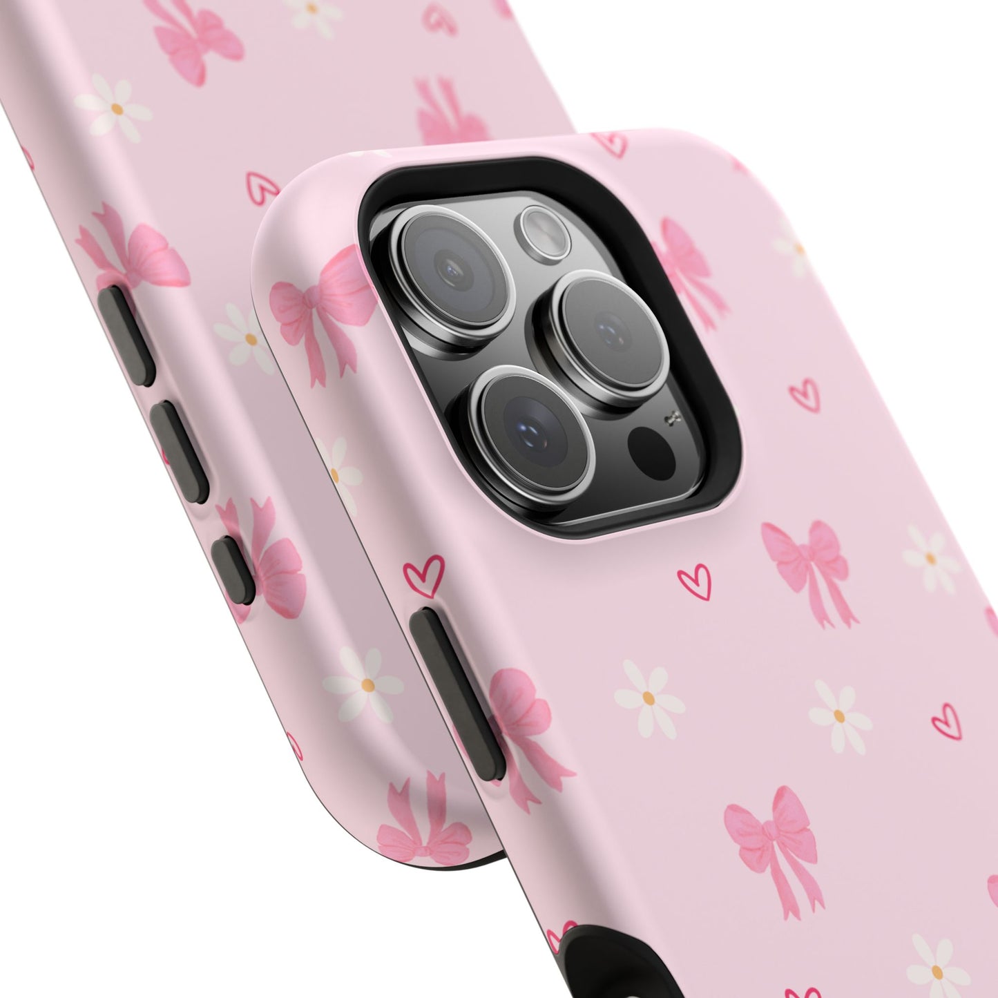 Pink Bow Pattern Magnetic Impact Phone Case