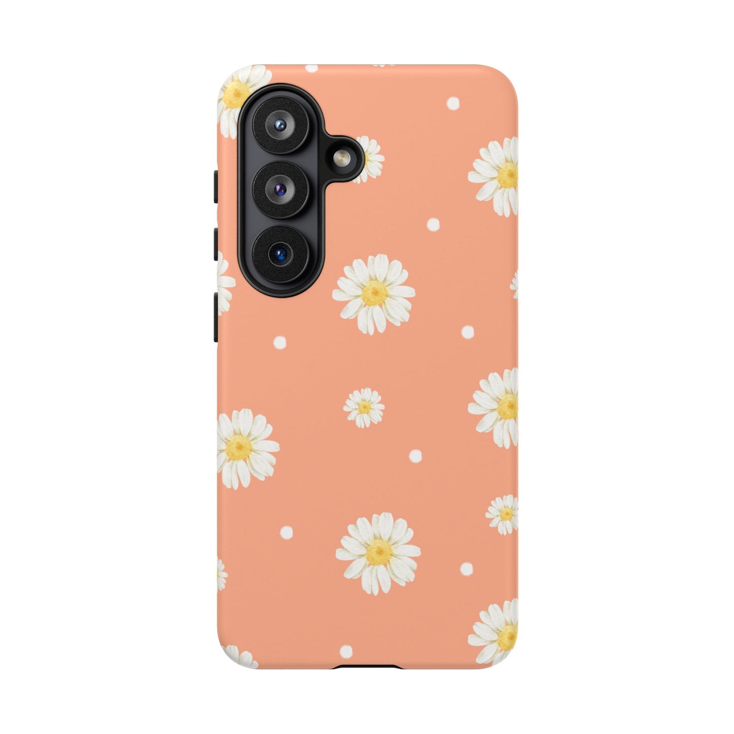 Peach Daisy Phone Case — Floral Tough Protective Cover