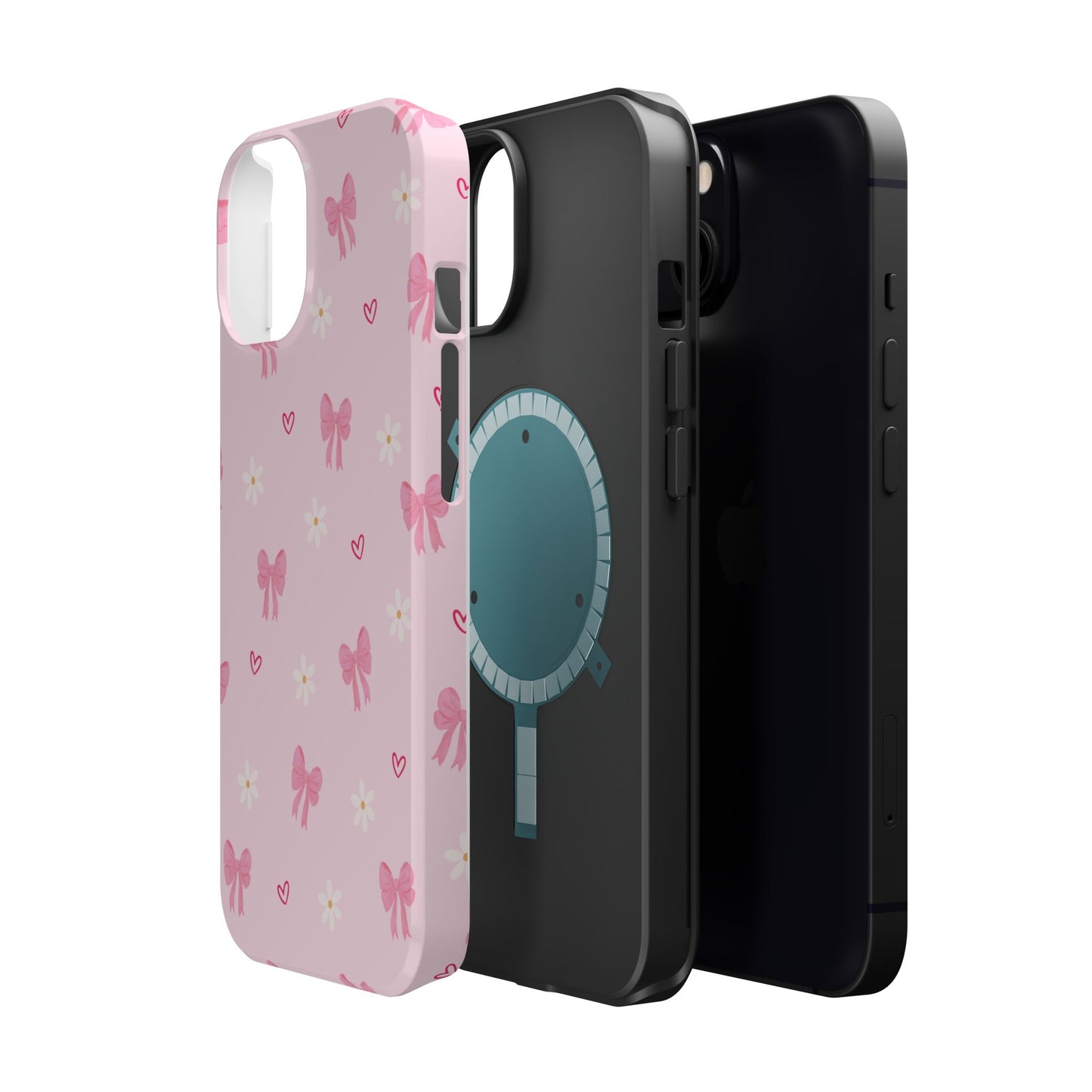 Pink Bow Pattern Magnetic Impact Phone Case