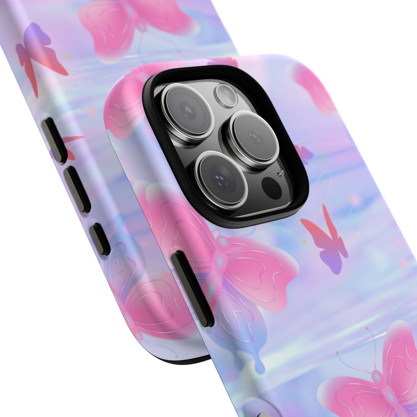 Butterfly Pastel Tough Phone Case — Pink & Lavender Protective Cover