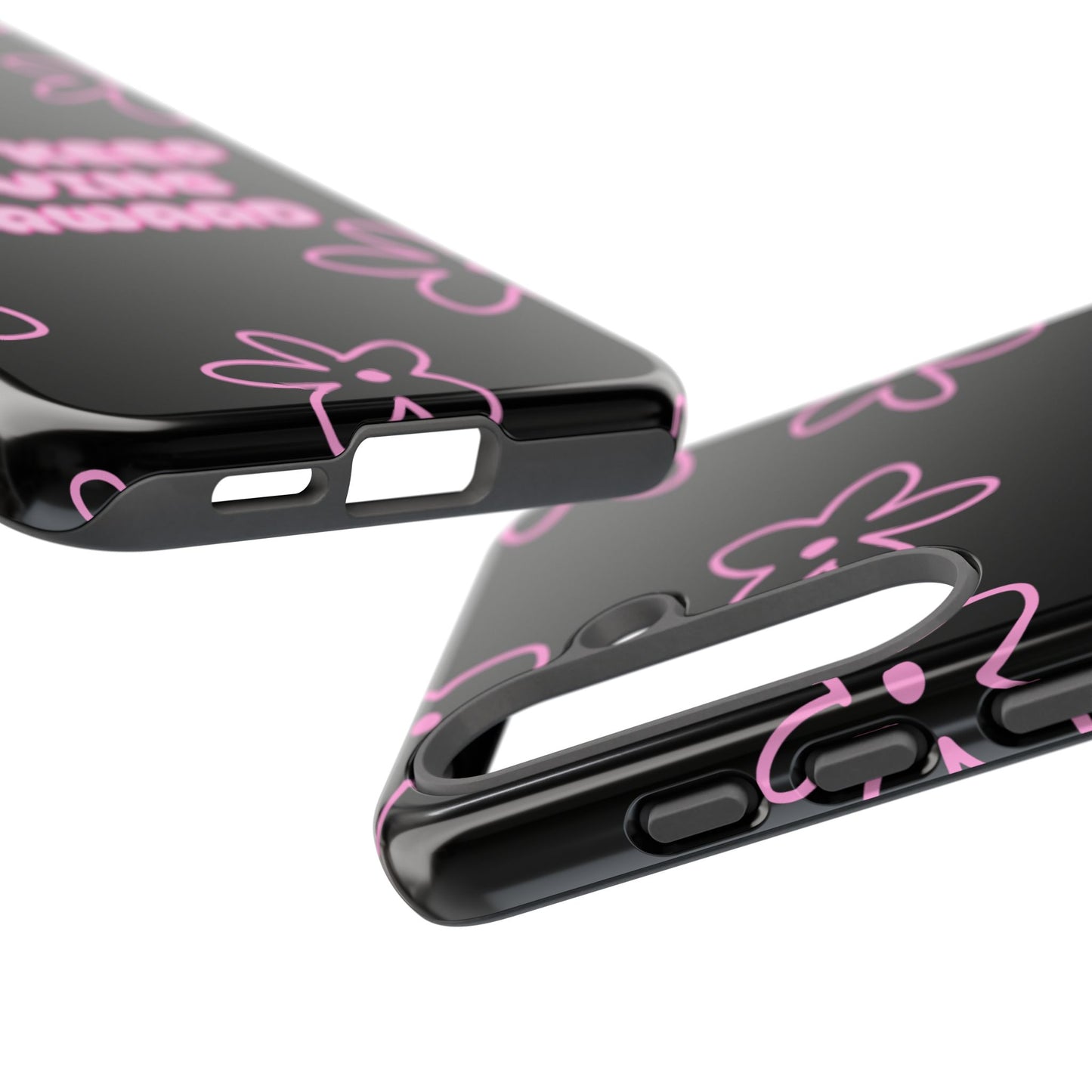 Phone Case — "Just Keep Moving Forward" Pink Floral Tough Case