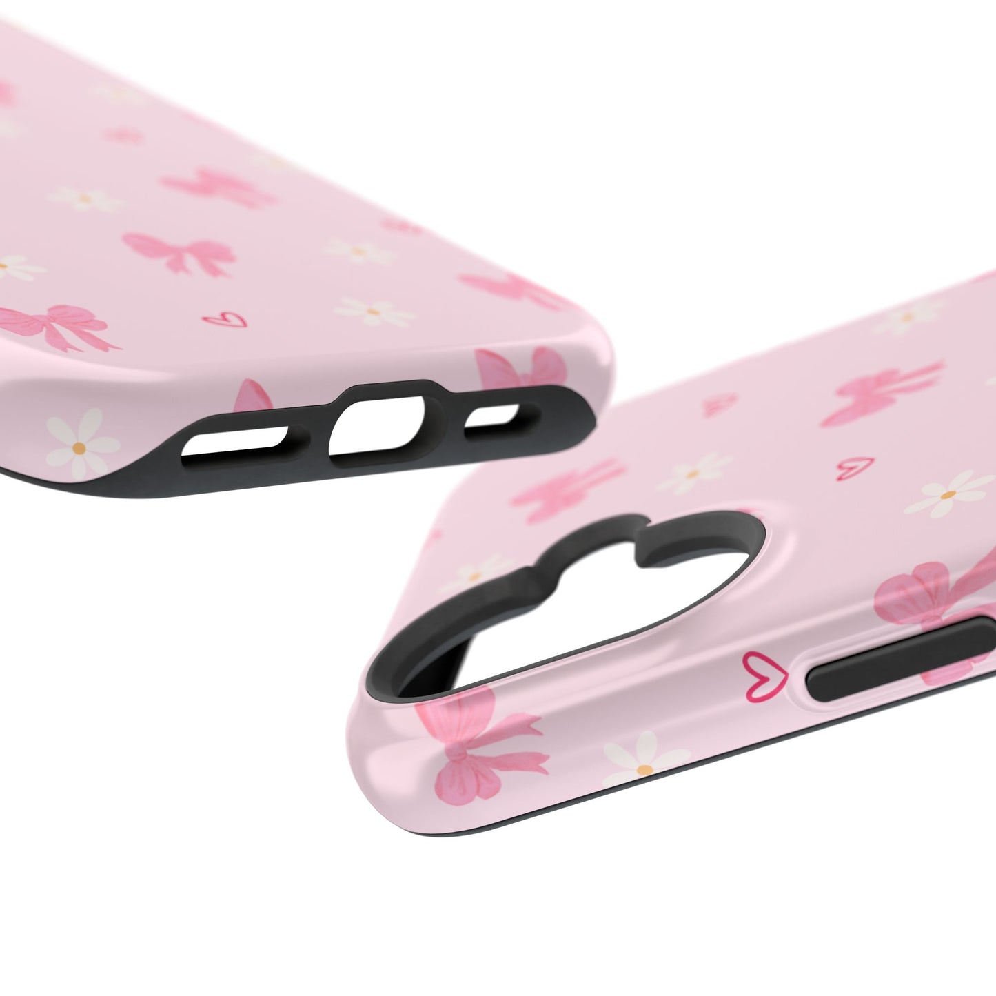 Pink Bow Pattern Magnetic Impact Phone Case