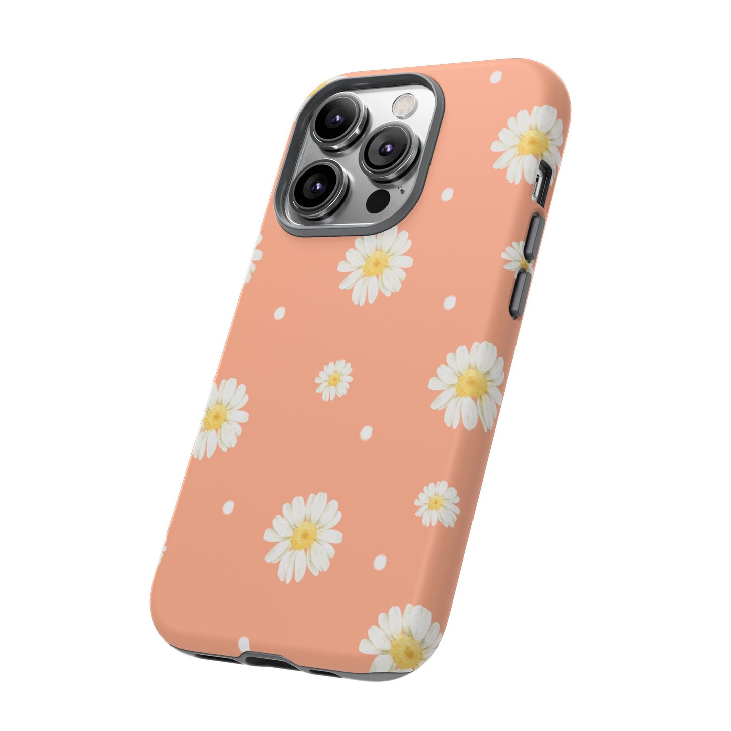 Peach Daisy Phone Case — Floral Tough Protective Cover