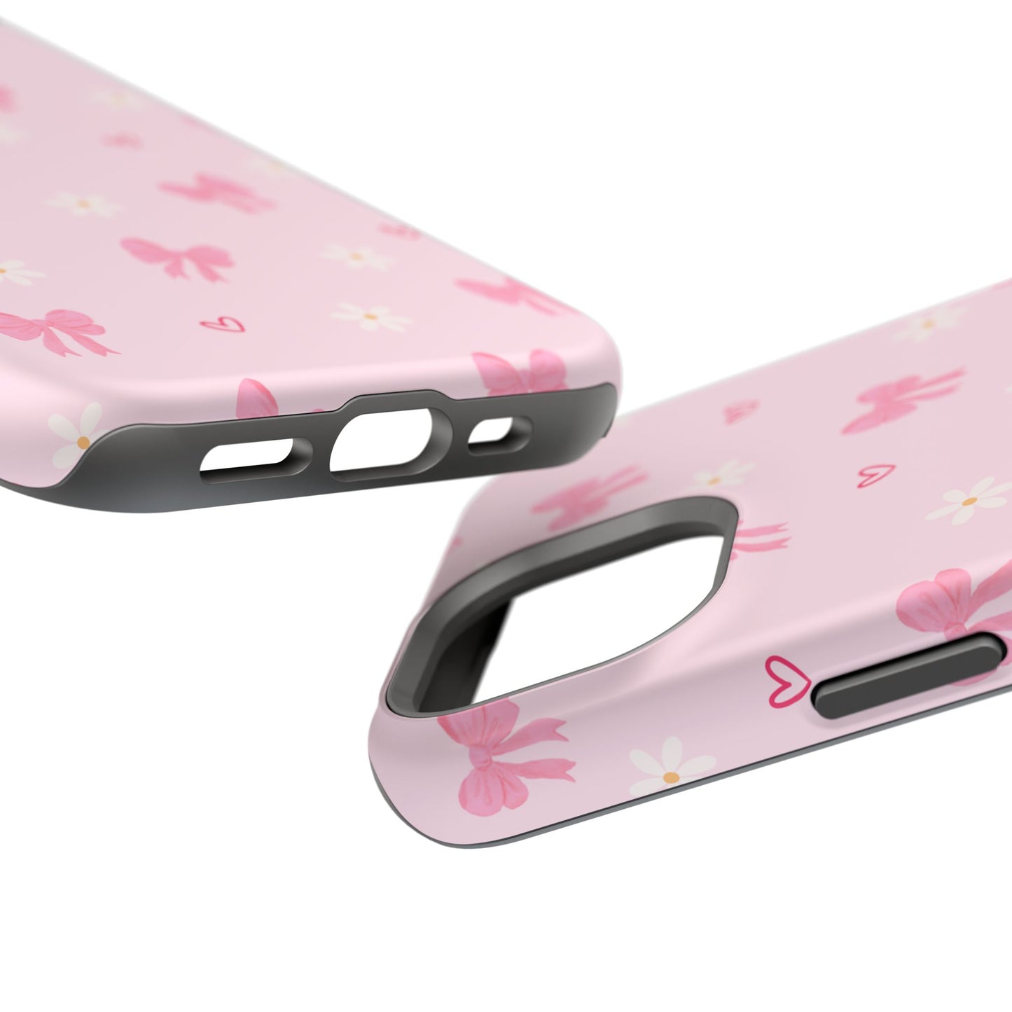 Pink Bow Pattern Magnetic Impact Phone Case