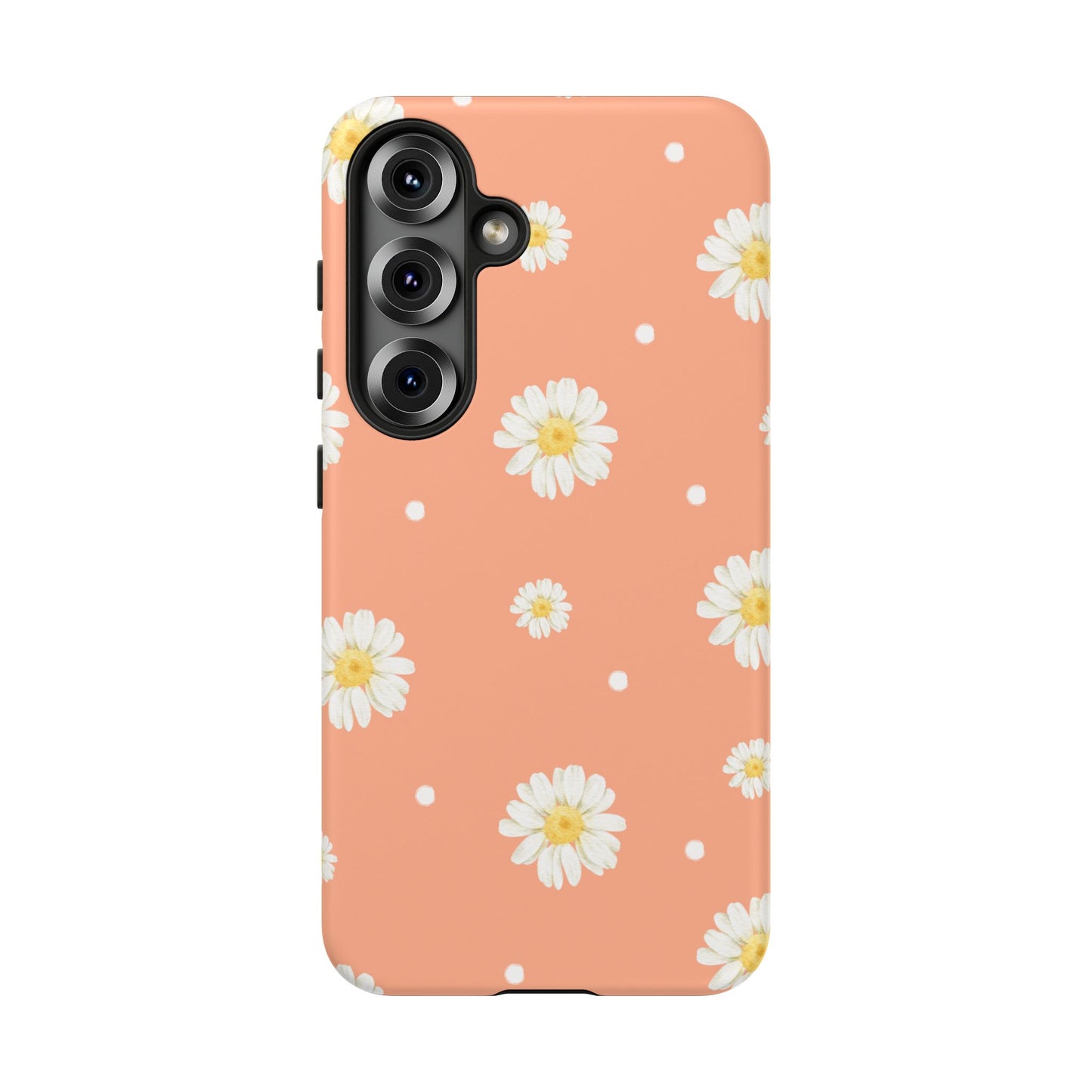 Peach Daisy Phone Case — Floral Tough Protective Cover