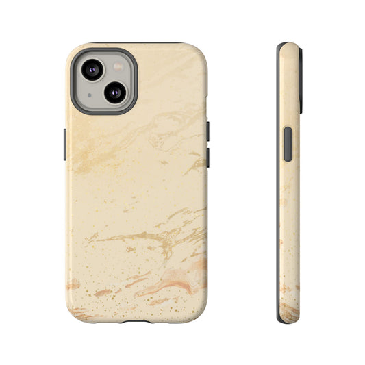 Beige Marble Tough Phone Case – Protective iPhone Cover with Subtle Marble Texture