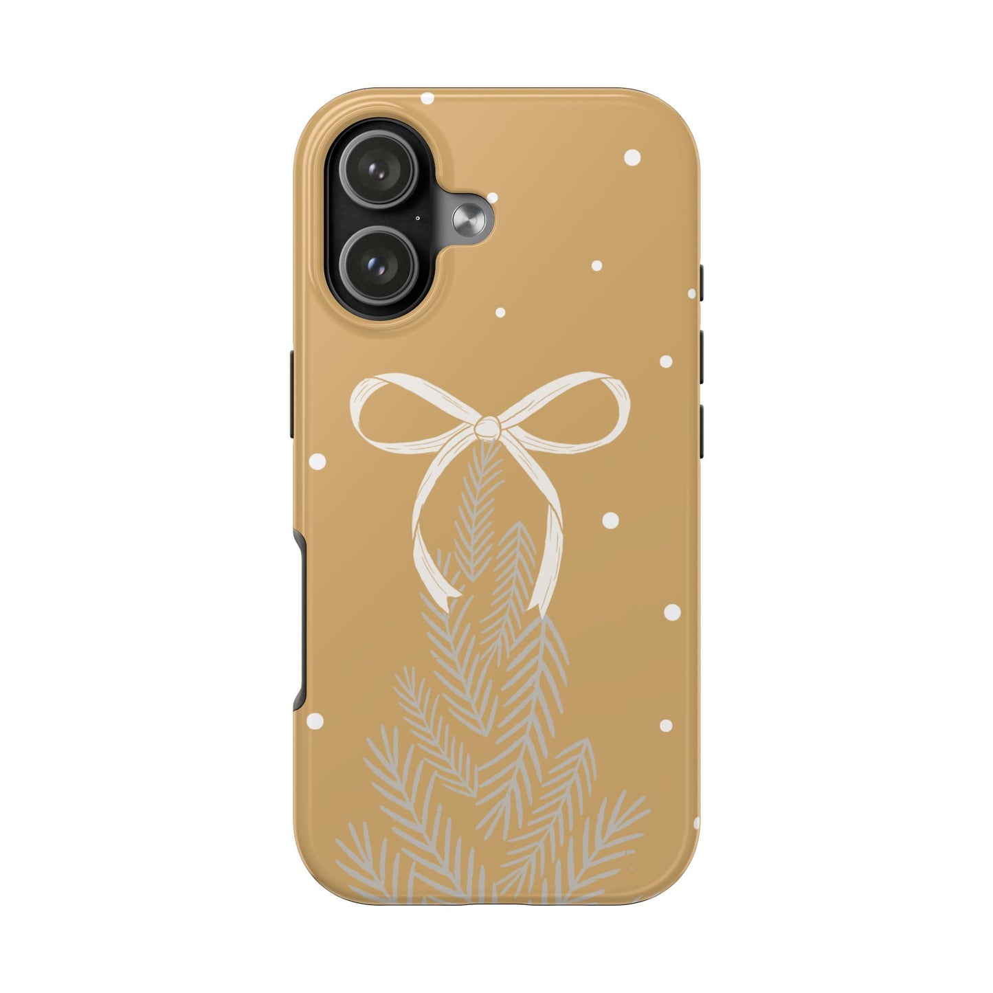 Winter Ribbon Pine Tough Phone Case — Festive Holiday Protective iPhone Cover