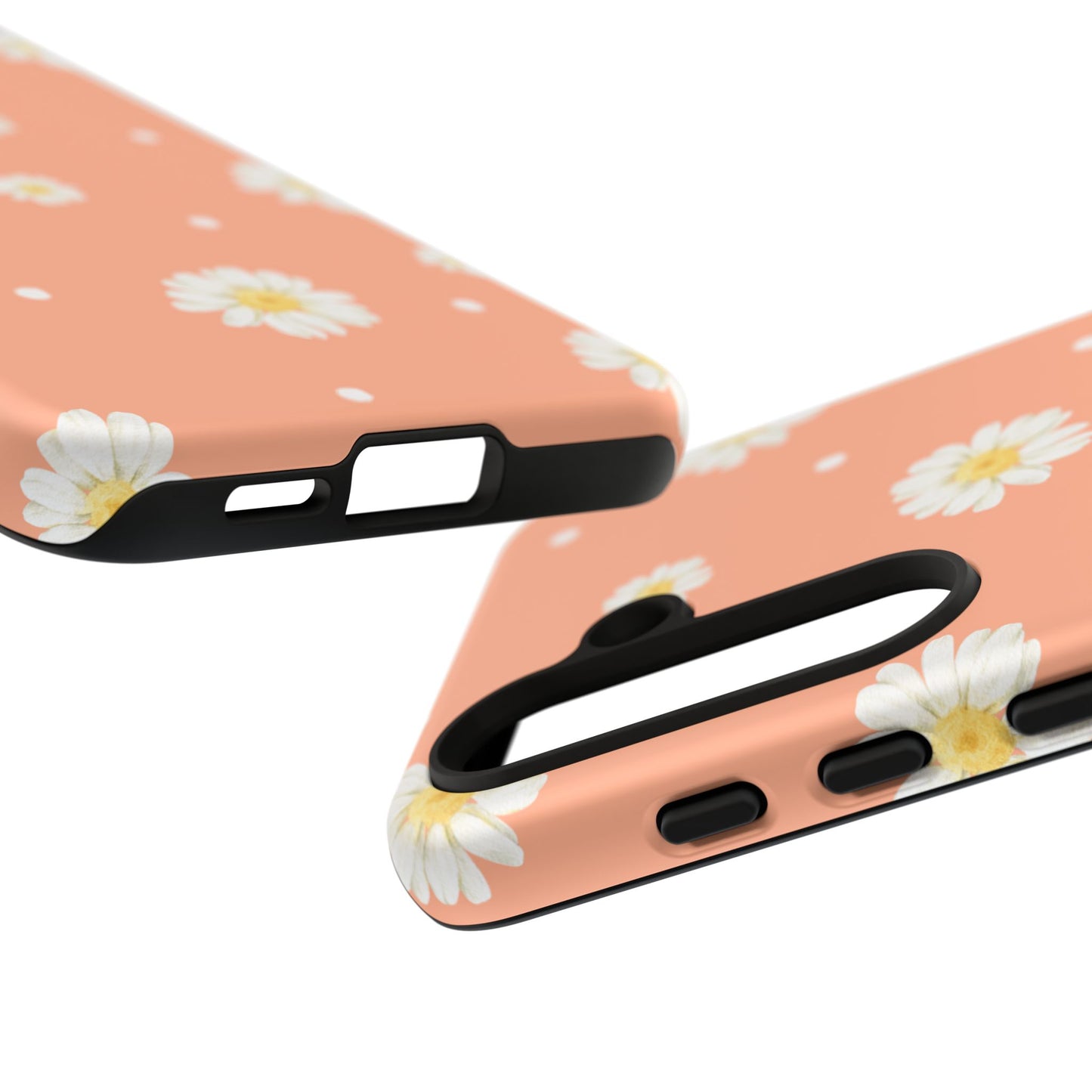 Peach Daisy Phone Case — Floral Tough Protective Cover
