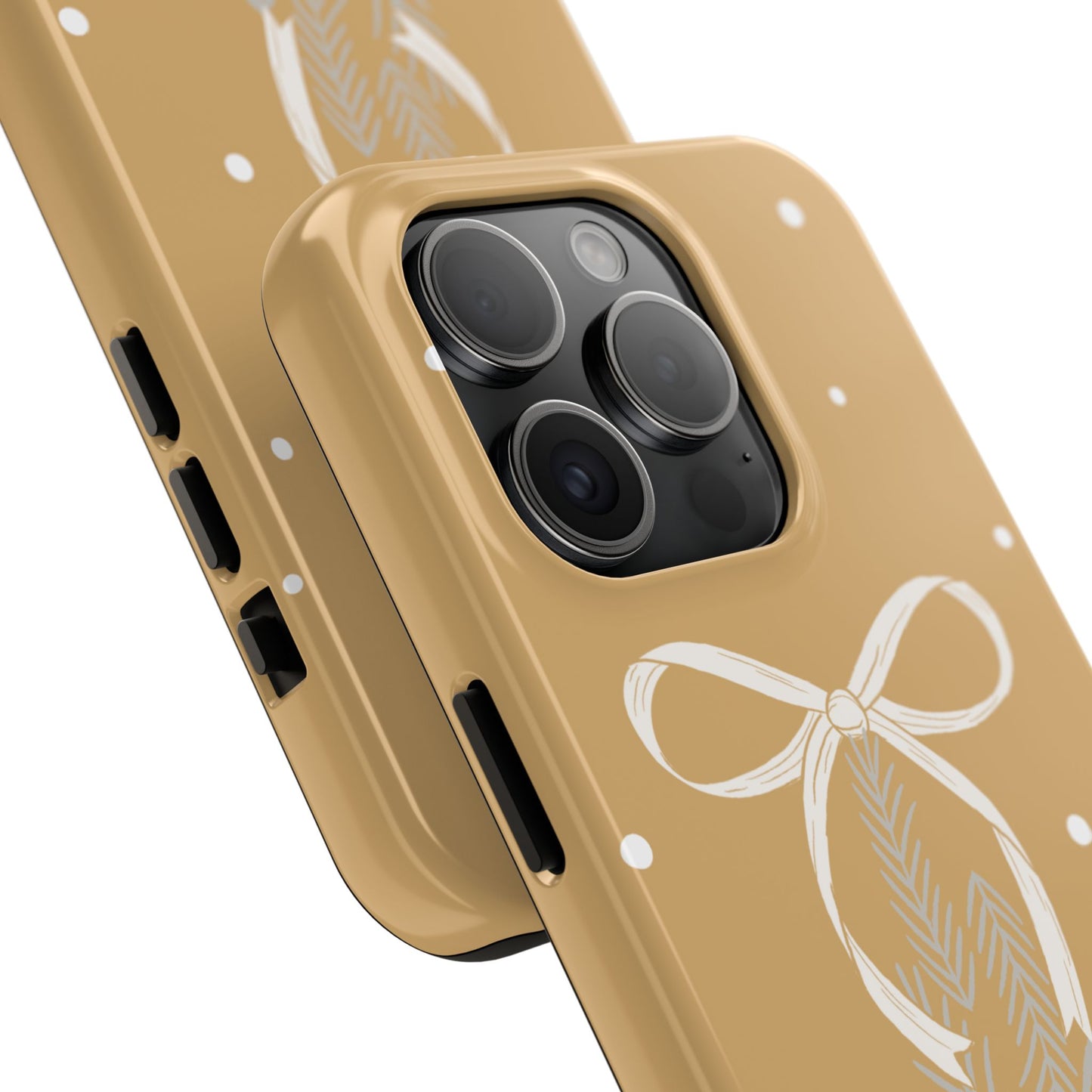 Winter Ribbon Pine Tough Phone Case — Festive Holiday Protective iPhone Cover