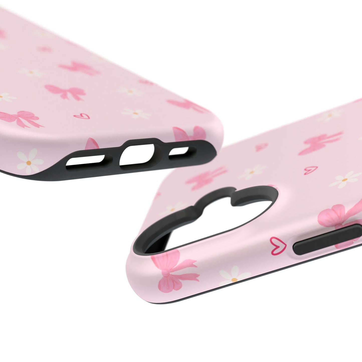 Pink Bow Pattern Magnetic Impact Phone Case